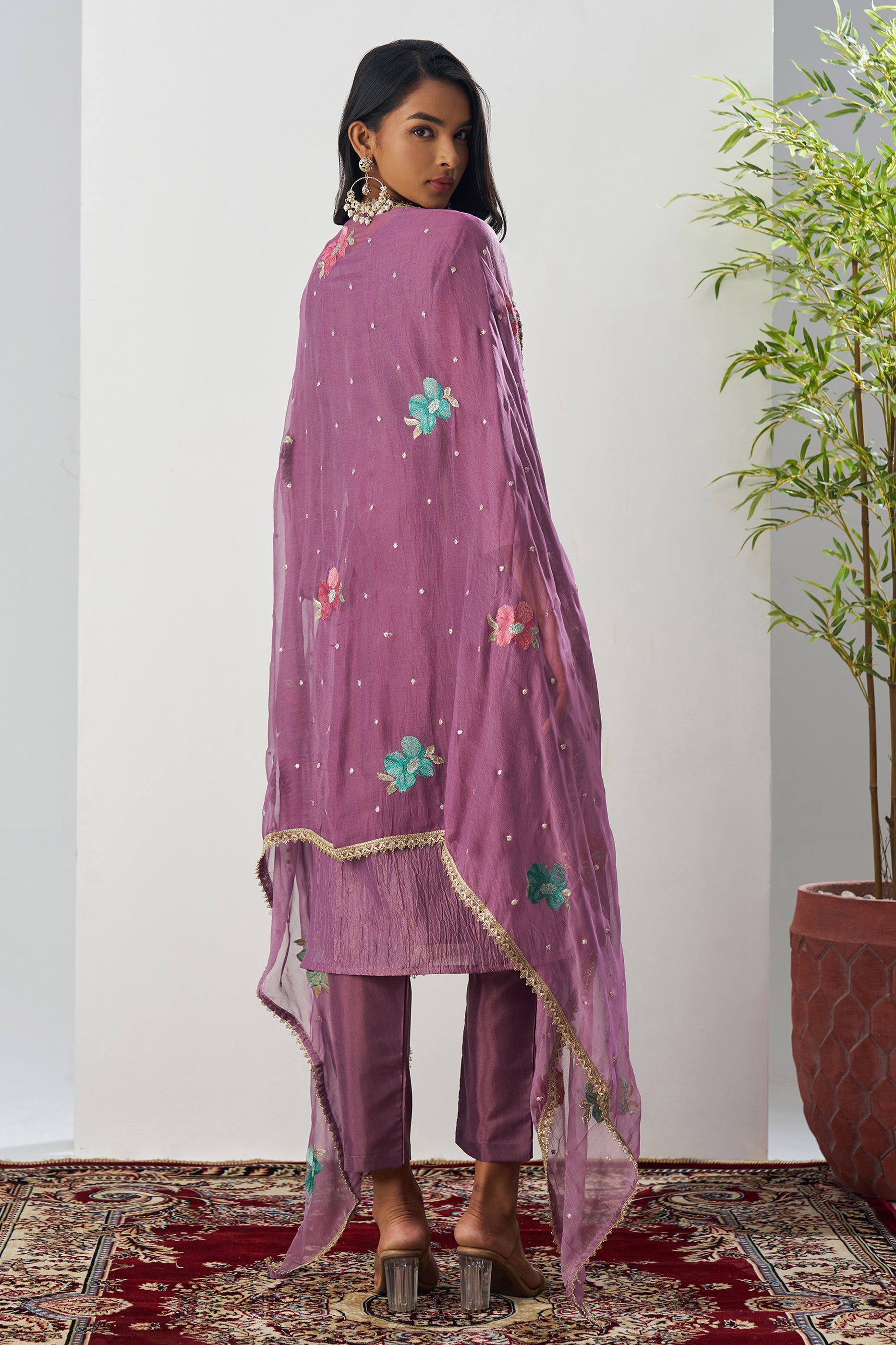 Purple Readymade Embroidered Silk Suit-SAR11650_3_SareeButa.com