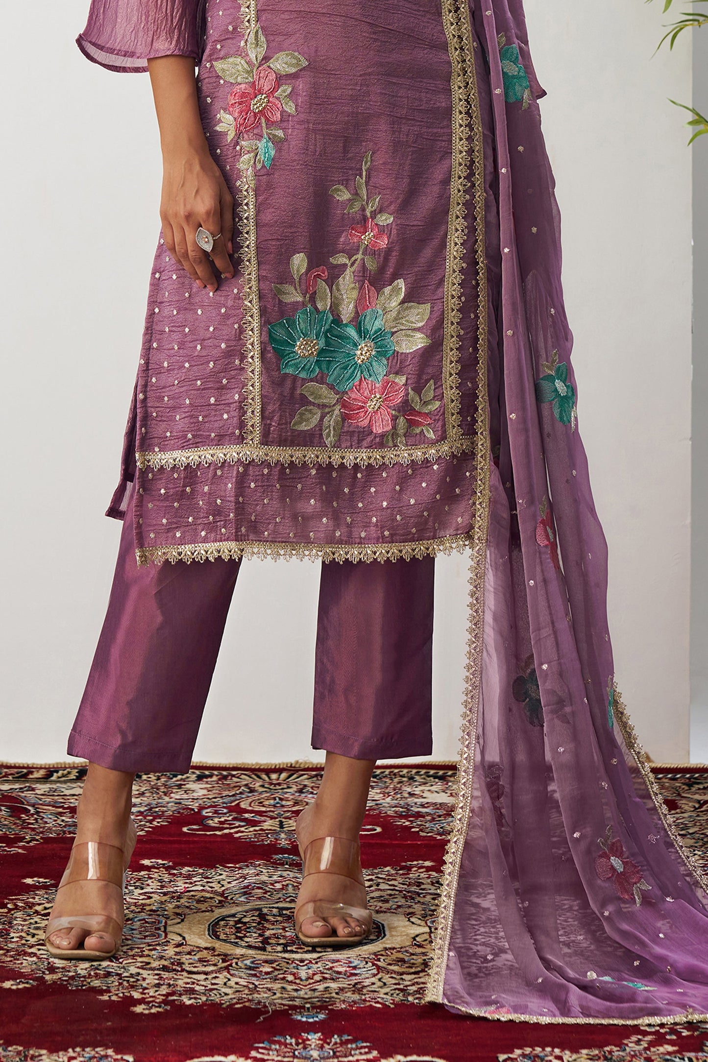 Purple Readymade Embroidered Silk Suit-SAR11650_5_SareeButa.com