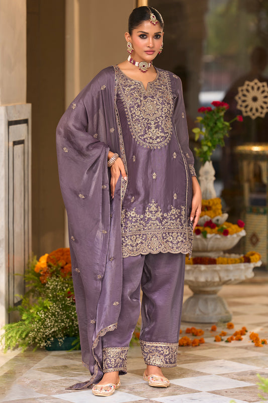 Purple Readymade Embroidered Silk Suit-SAR13225_1_SareeButa.com