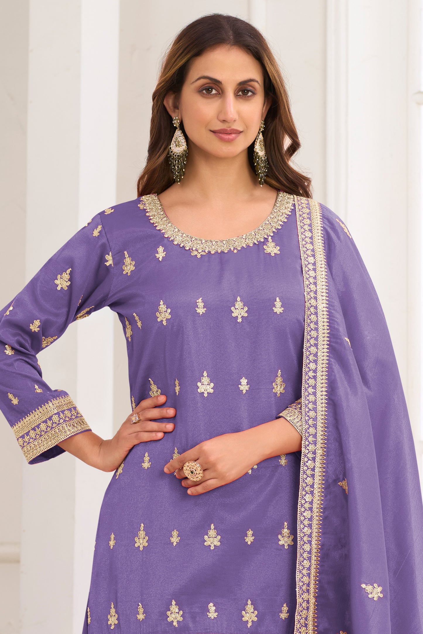 Purple Readymade Embroidered Simar SIlk Suit-SAR12227_3_SareeButa.com