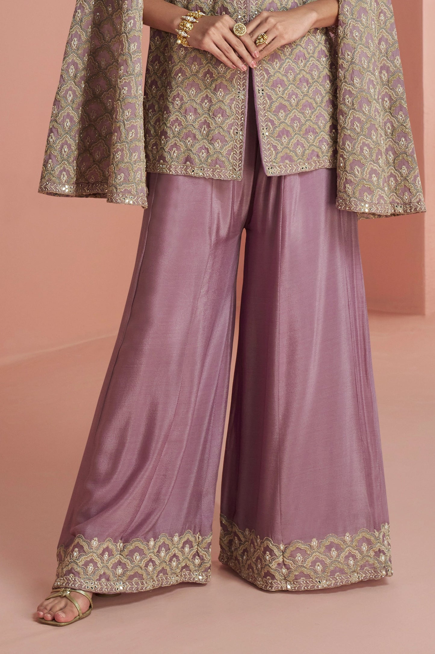 Purple Readymade Embroidered Simar Silk Palazzo Set-SAR10931_5_SareeButa.com