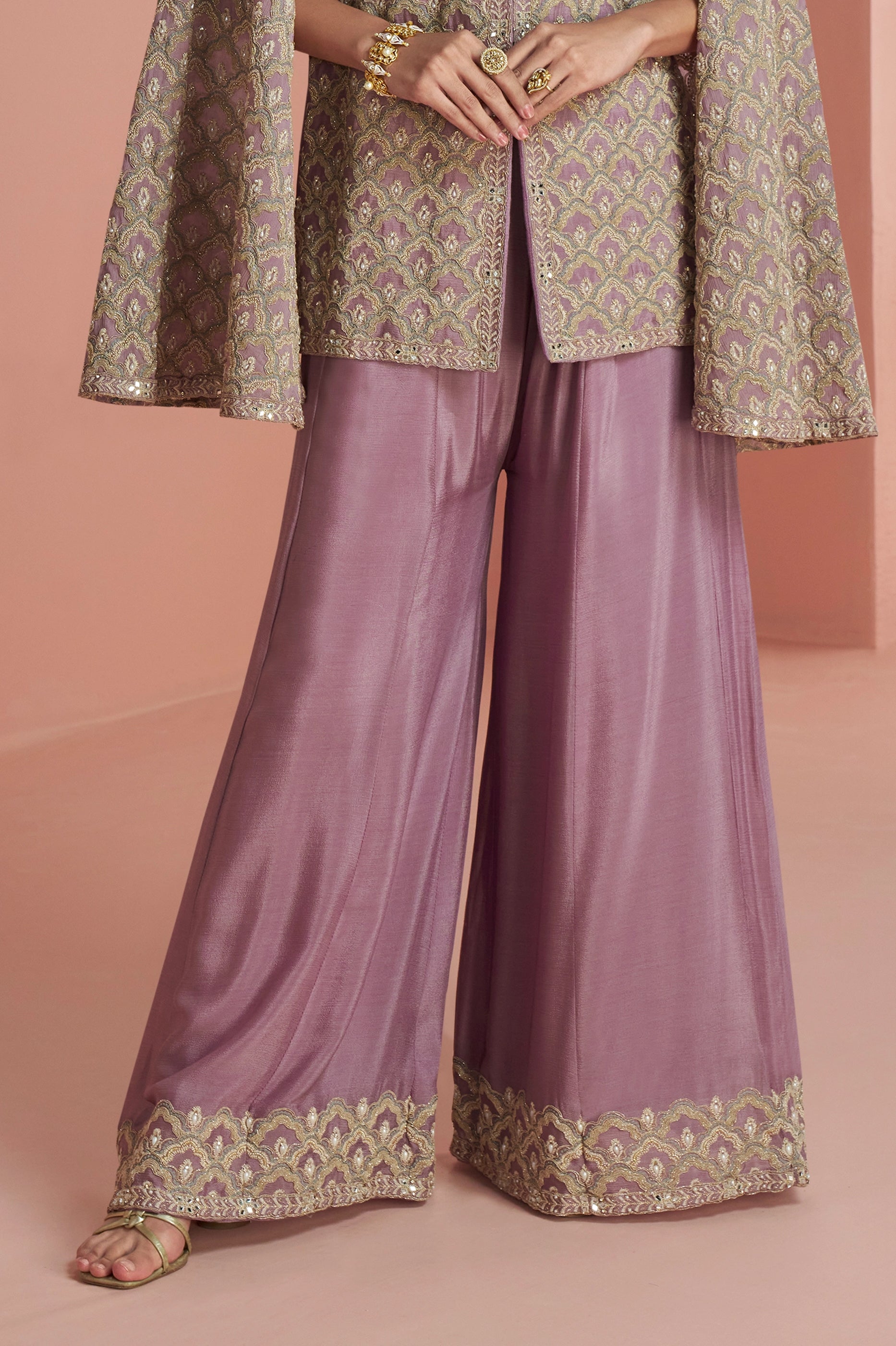 Purple Readymade Embroidered Simar Silk Palazzo Set-SAR10931_5_SareeButa.com