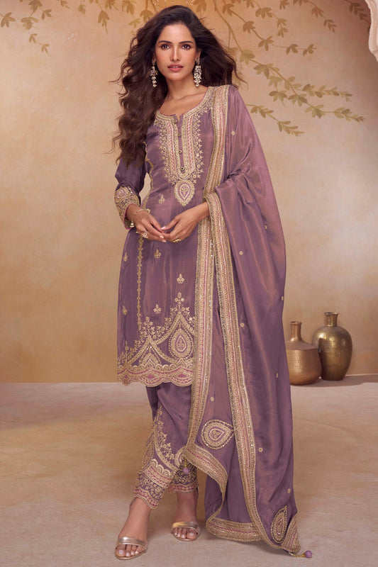 Purple Readymade Embroidered Simar Silk Suit-SAR10647_1_SareeButa.com