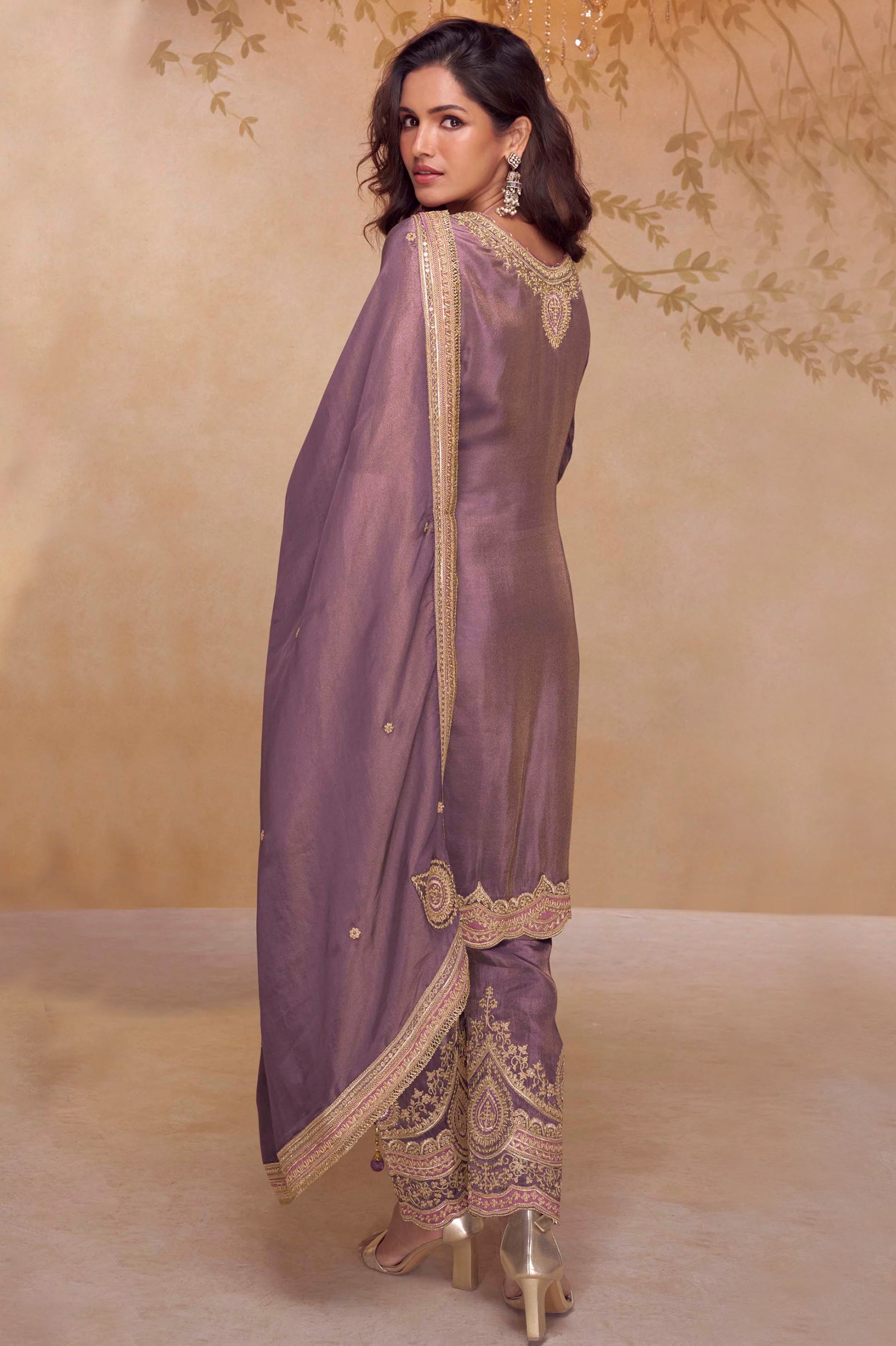 Purple Readymade Embroidered Simar Silk Suit-SAR10647_3_SareeButa.com