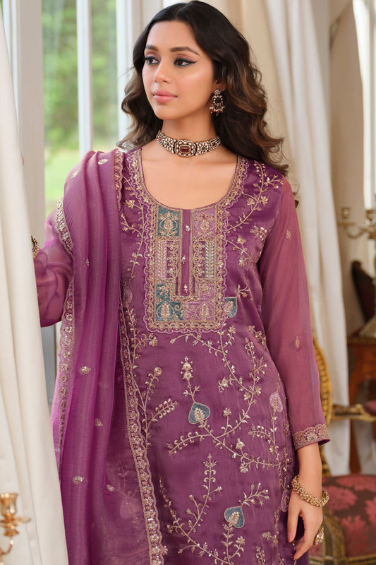 Purple Readymade Embroidered Simar Silk Suit-SAR11988_2_SareeButa.com
