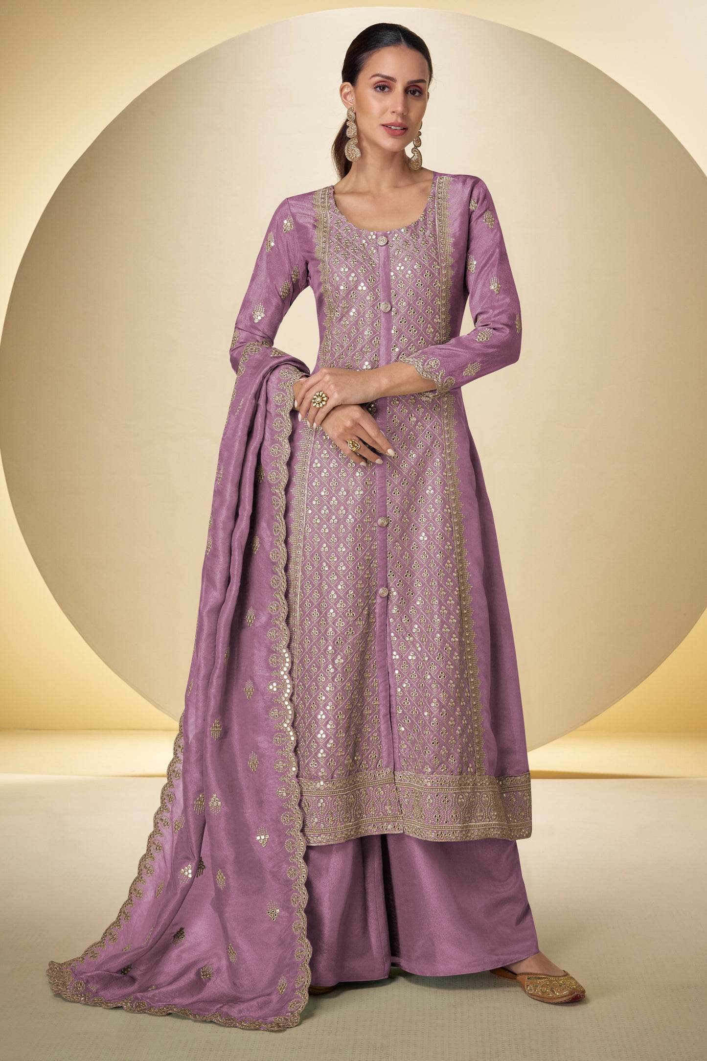 Purple Readymade Embroidered Simar Silk Suit-SAR12231_1_SareeButa.com