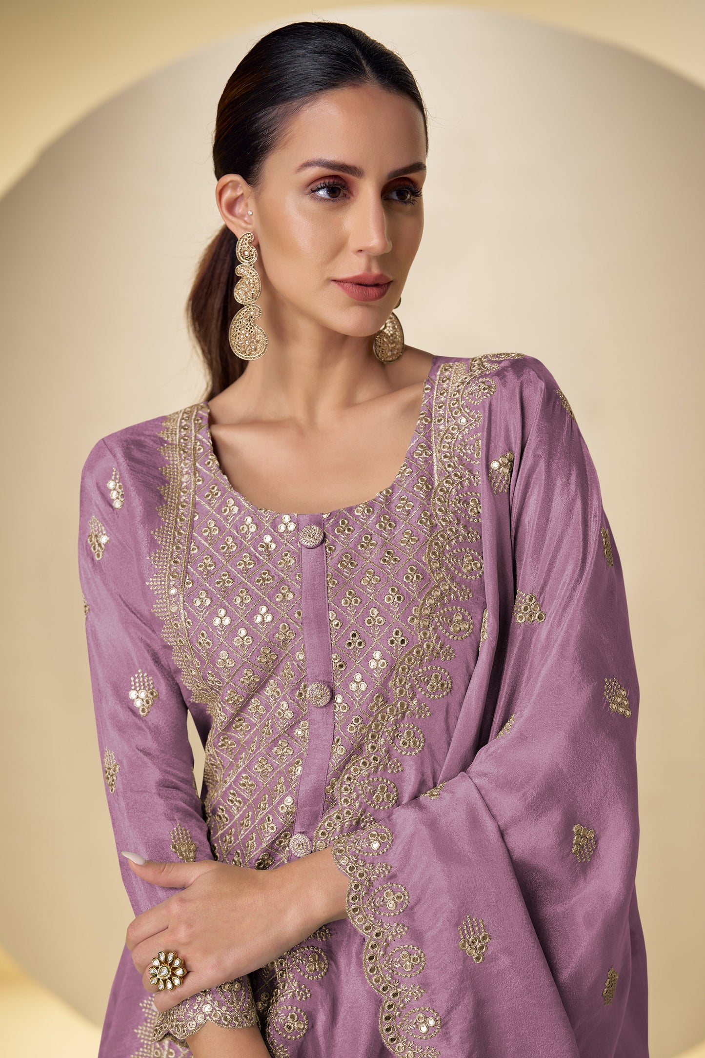 Purple Readymade Embroidered Simar Silk Suit-SAR12231_2_SareeButa.com