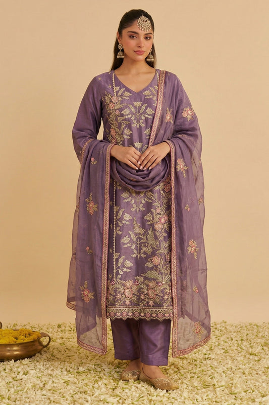 Purple Readymade Embroidered Simar Silk Suit-SAR12757_1_SareeButa.com