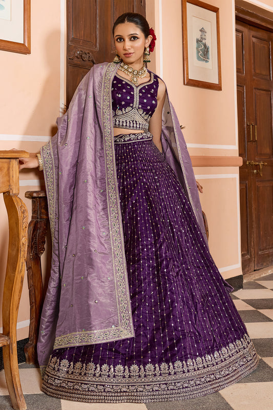 Purple Readymade Embroidered Tissue Silk Lehenga-SAR12859_1_SareeButa.com
