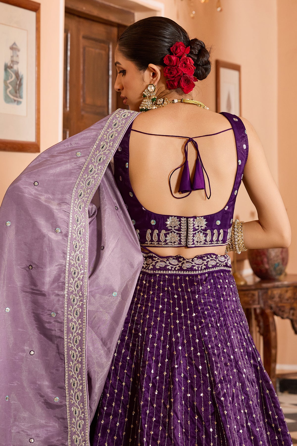 Purple Readymade Embroidered Tissue Silk Lehenga-SAR12859_5_SareeButa.com