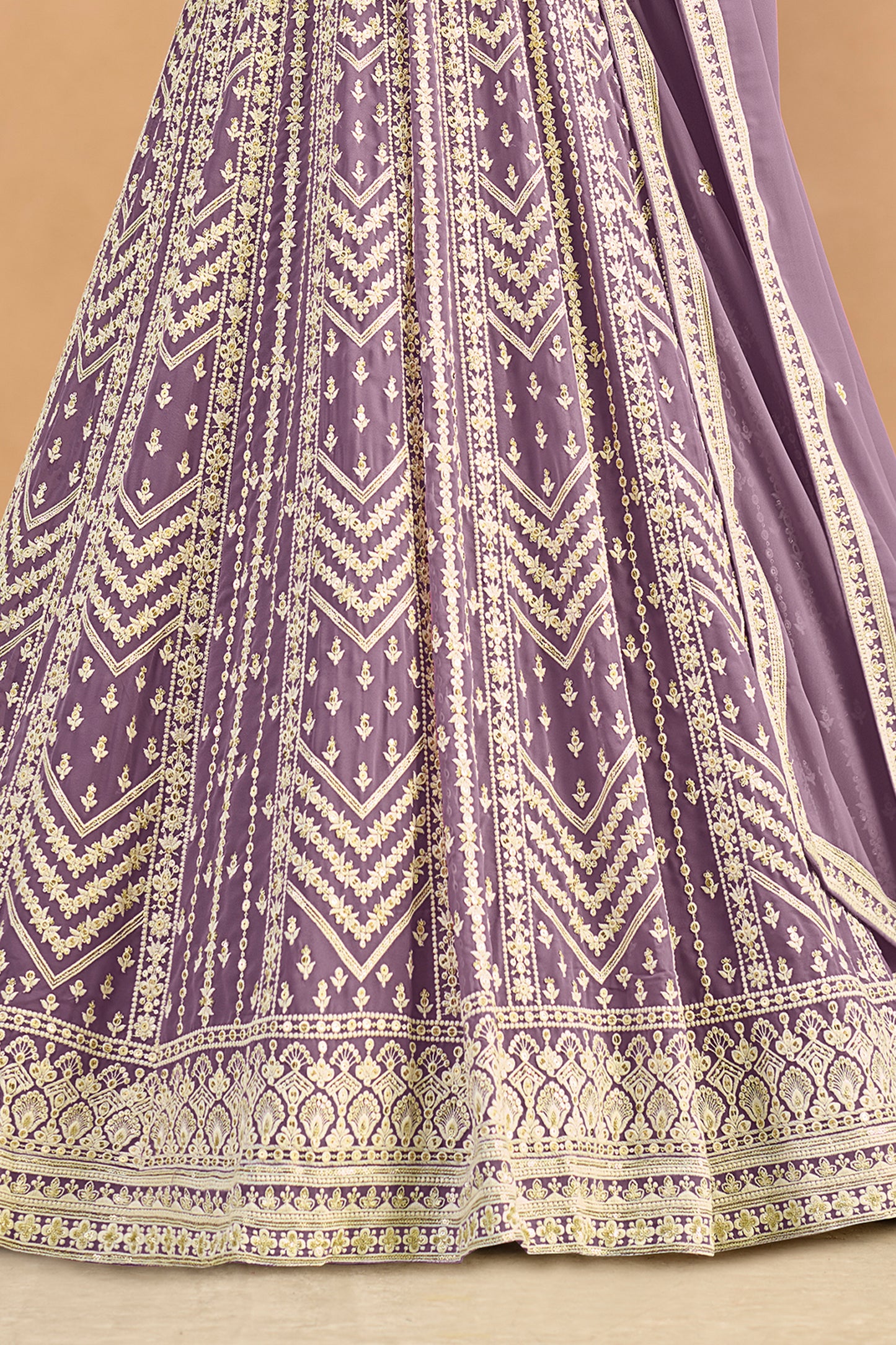 Purple Readymade Georgette Gown With Dupatta-SAR12493_5_SareeButa.com