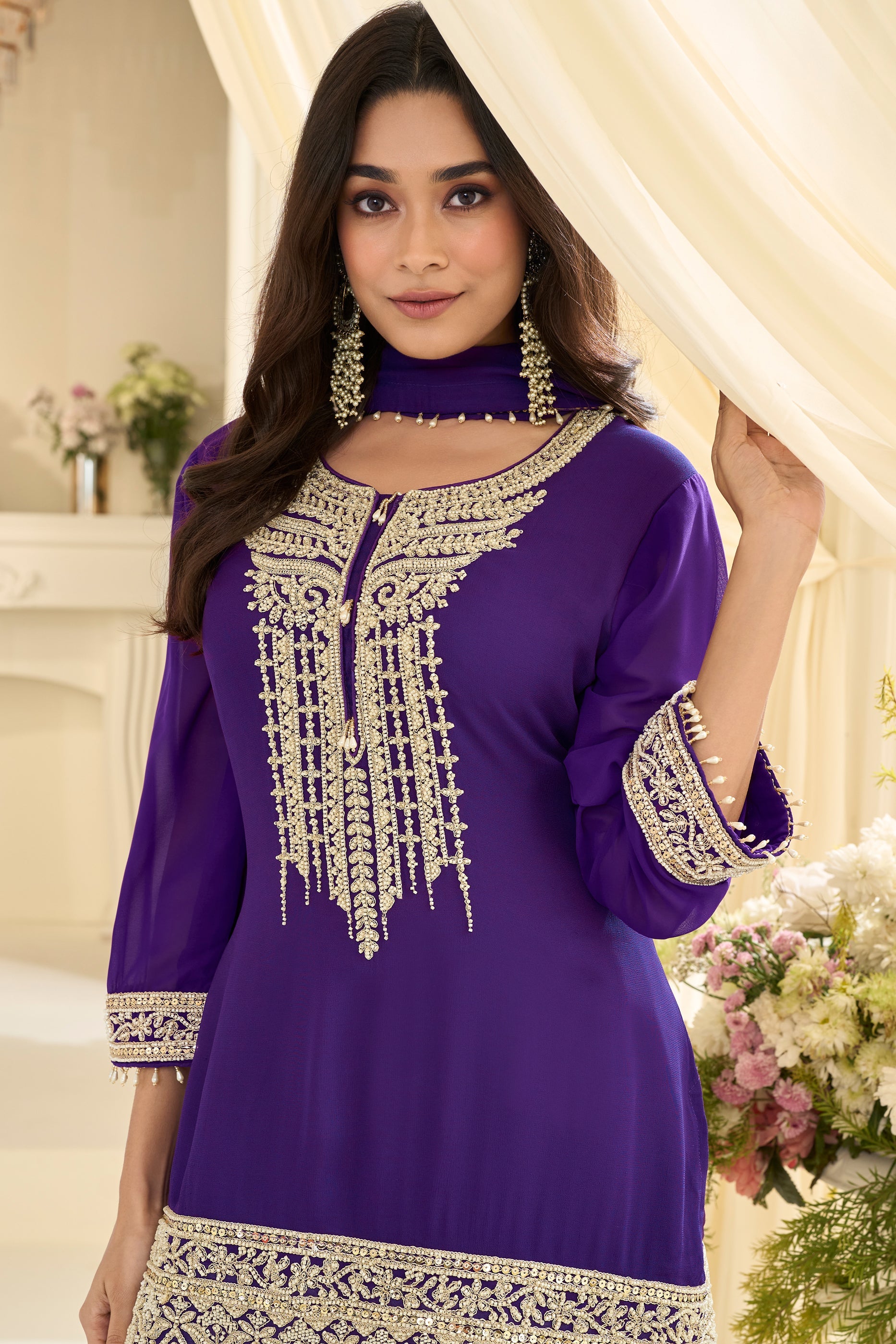 Purple Readymade Georgette Sharara Suit-SAR12132_2_SareeButa.com