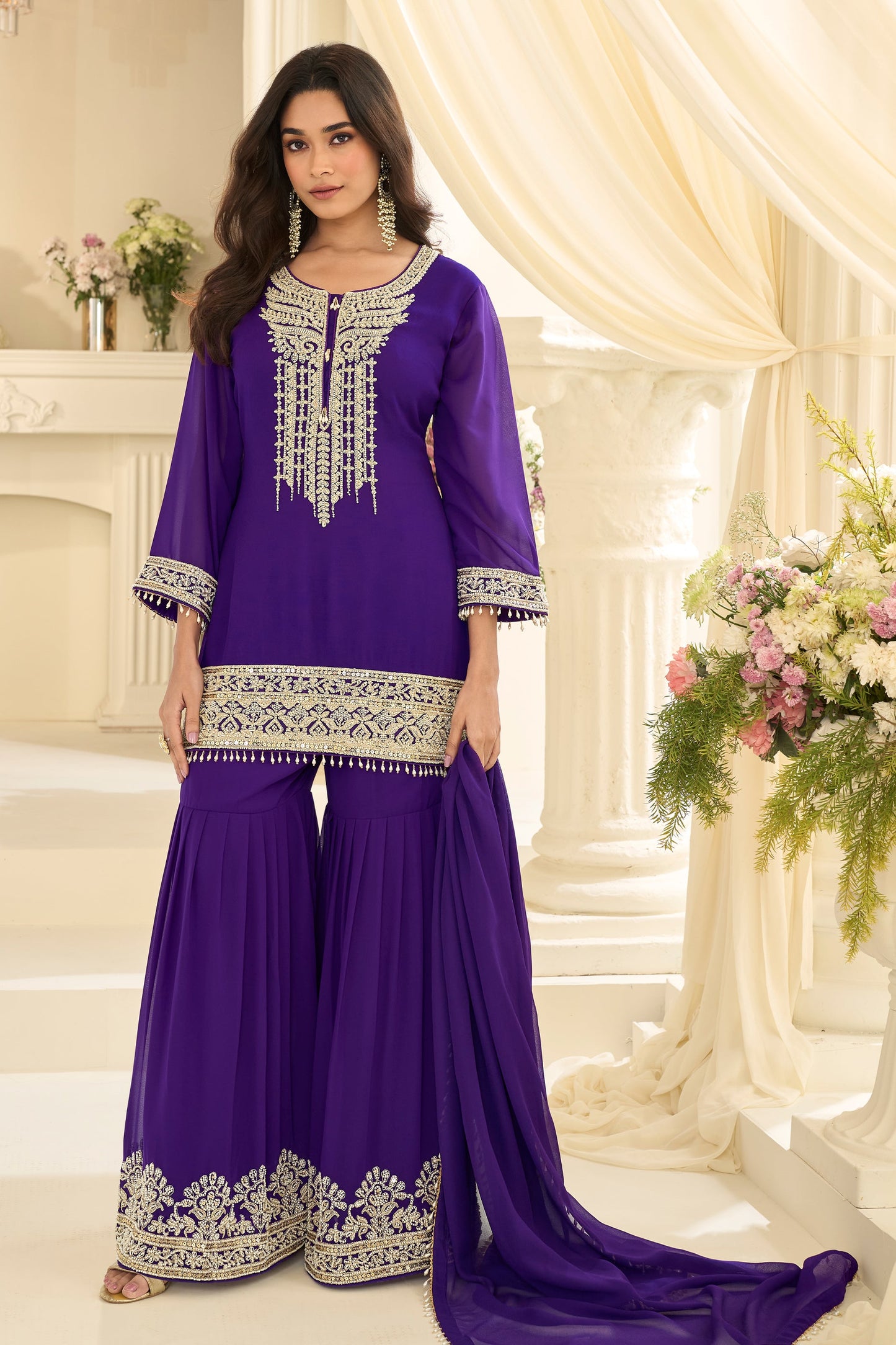 Purple Readymade Georgette Sharara Suit-SAR12132_3_SareeButa.com