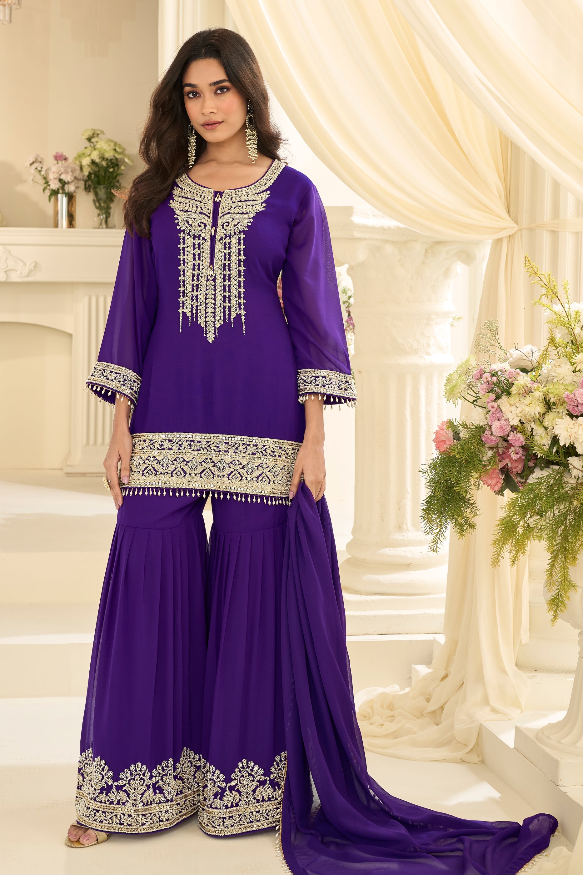 Purple Readymade Georgette Sharara Suit-SAR12132_3_SareeButa.com
