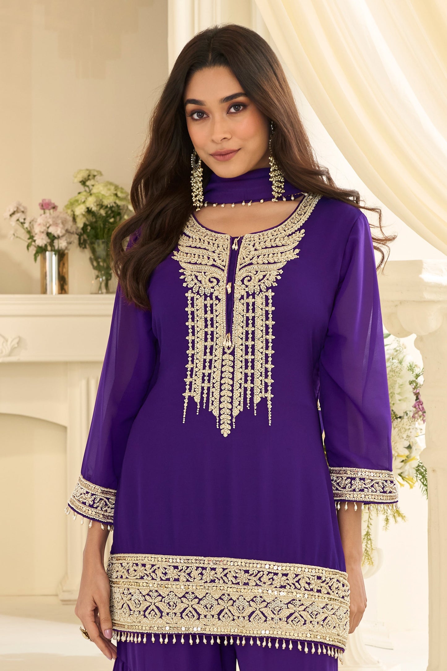 Purple Readymade Georgette Sharara Suit-SAR12132_4_SareeButa.com