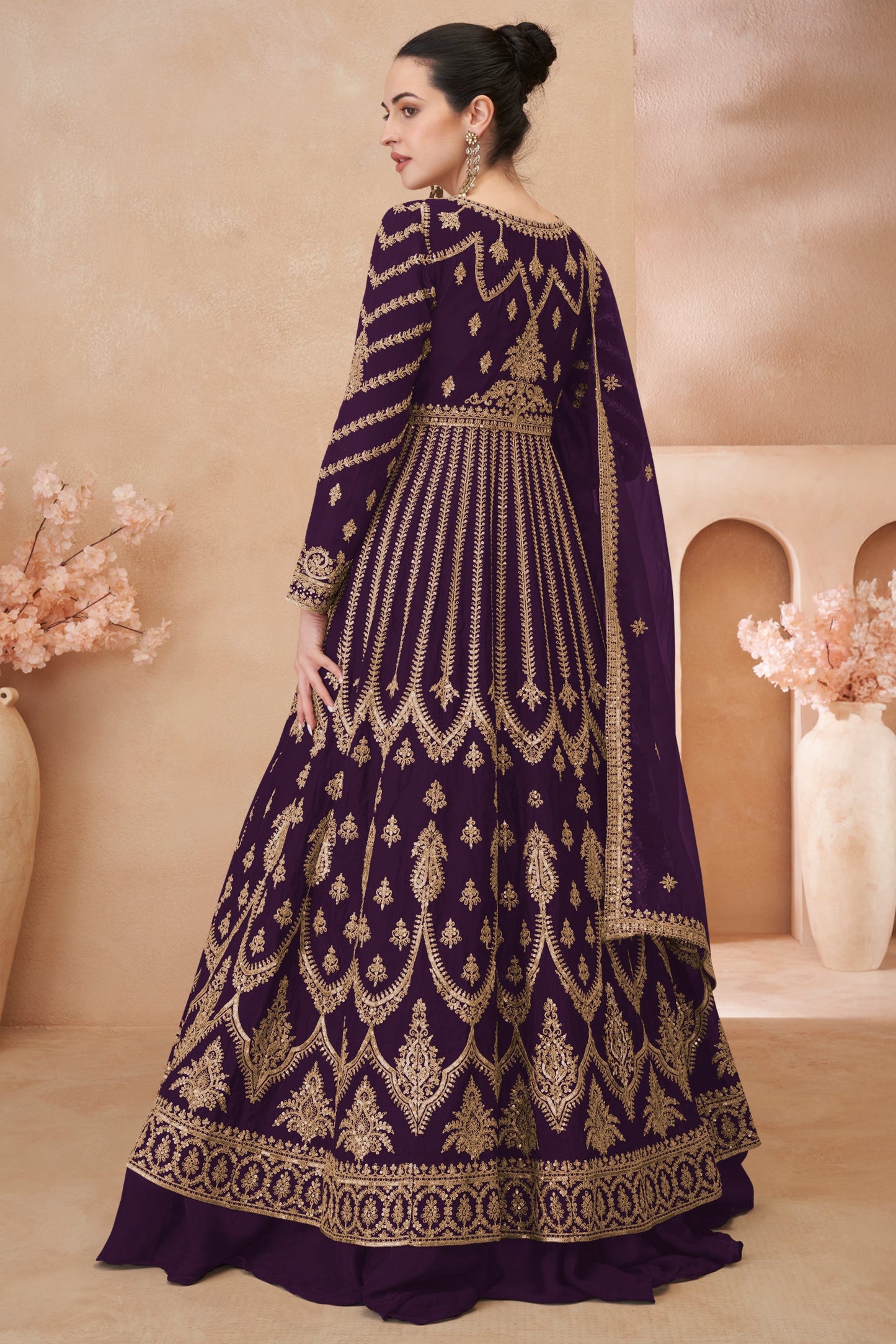 Purple Readymade Heavy Work Chinon Skirt Suit-SS619_3_SareeButa.com