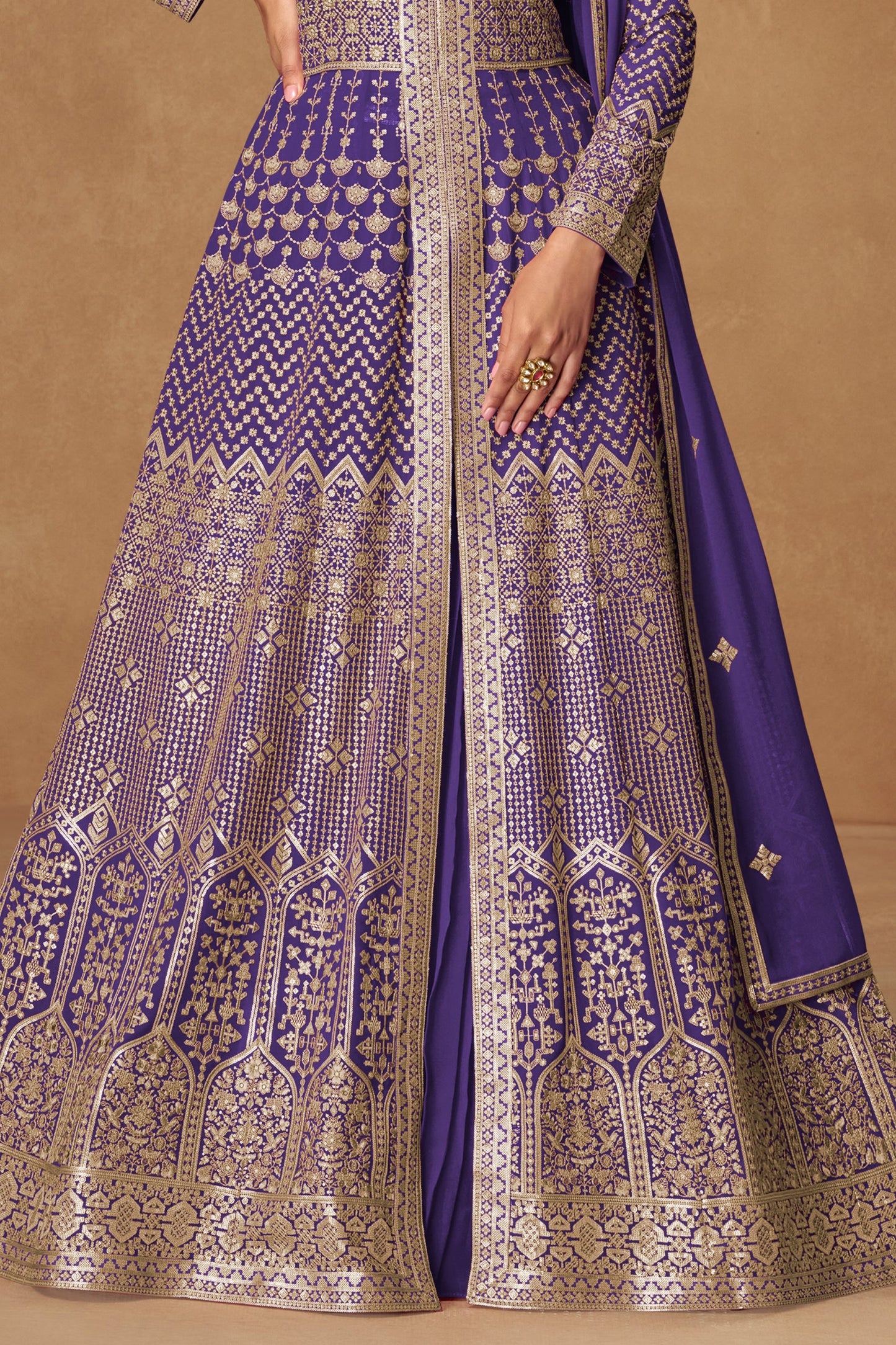 Purple Readymade Heavy Work Georgette Skirt Suit-SS762_4_SareeButa.com