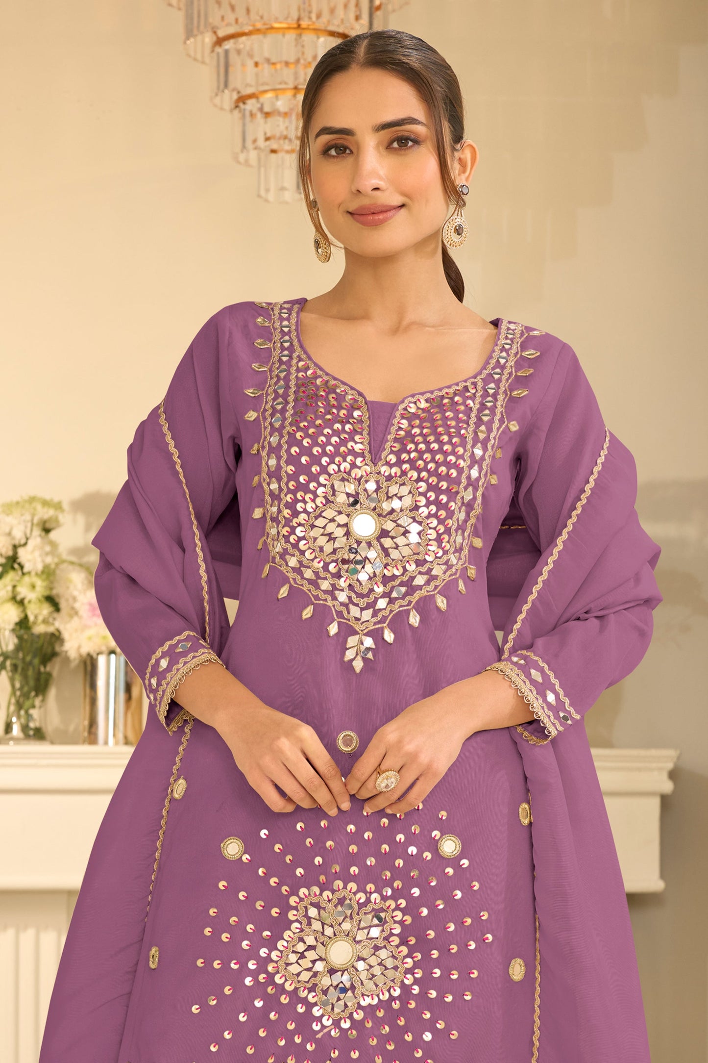 Purple Readymade Mirror Work Silk Sharara Suit-SAR12161_3_SareeButa.com
