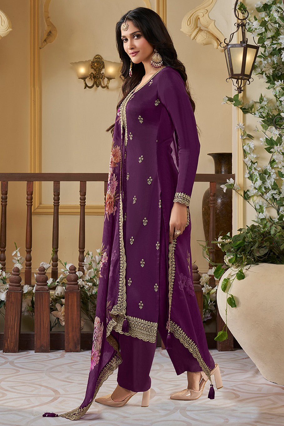 Purple Readymade Munga Silk Suit-SS394_4_SareeButa.com
