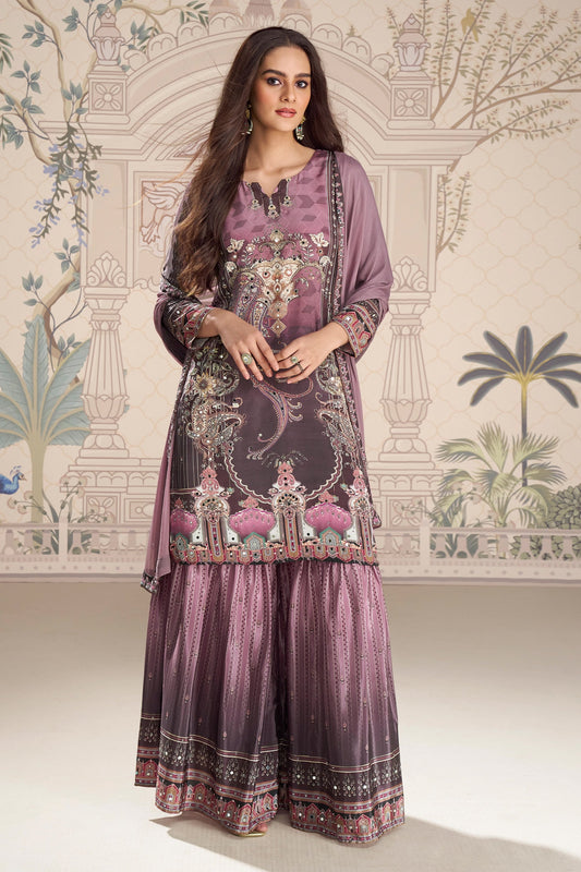 Purple Readymade Satin Crepe Sharara Suit-SAR10935_1_SareeButa.com