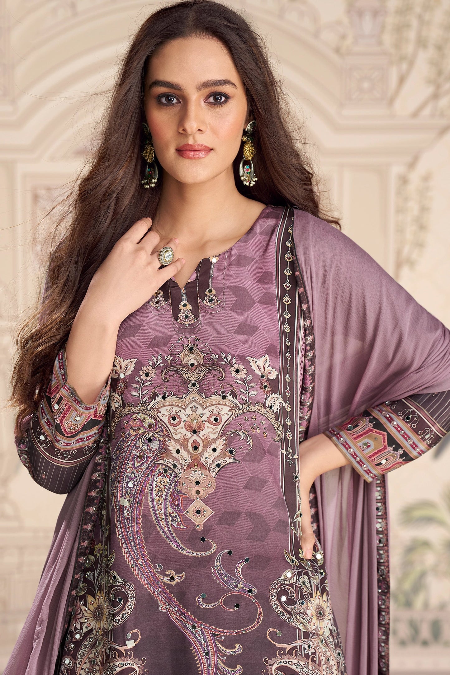 Purple Readymade Satin Crepe Sharara Suit-SAR10935_2_SareeButa.com