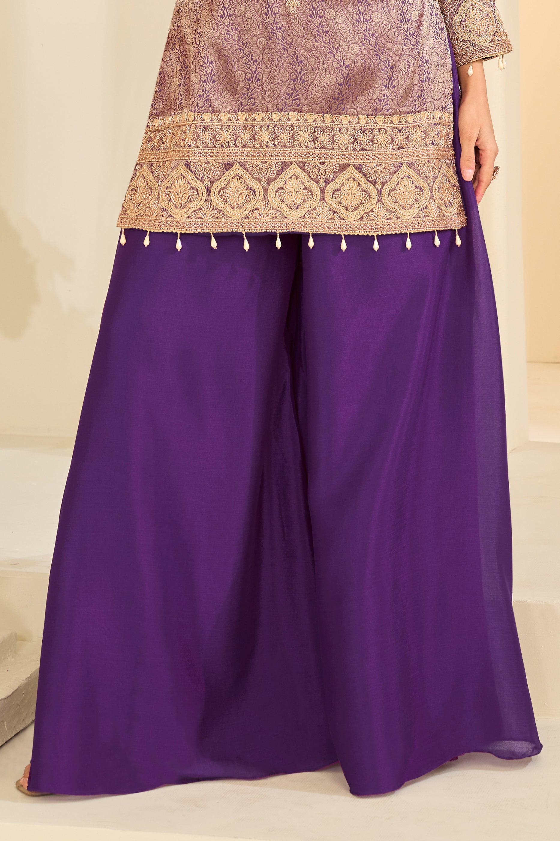 Purple Readymade Viscose Jacquard Silk Suit-SAR12211_4_SareeButa.com