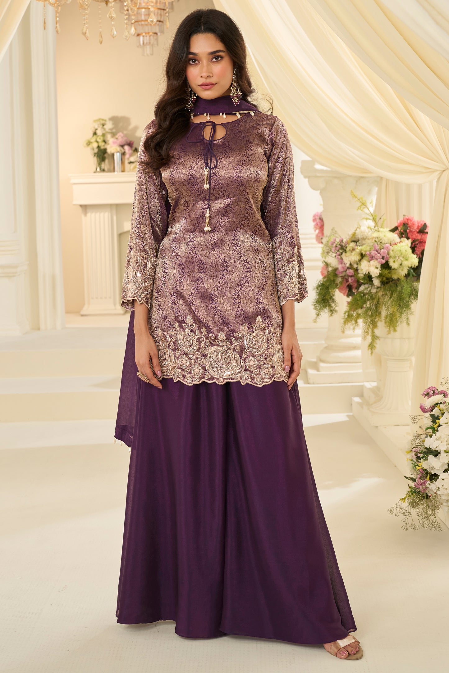 Purple Readymade Viscose Jacquard Silk Suit-SAR12213_1_SareeButa.com