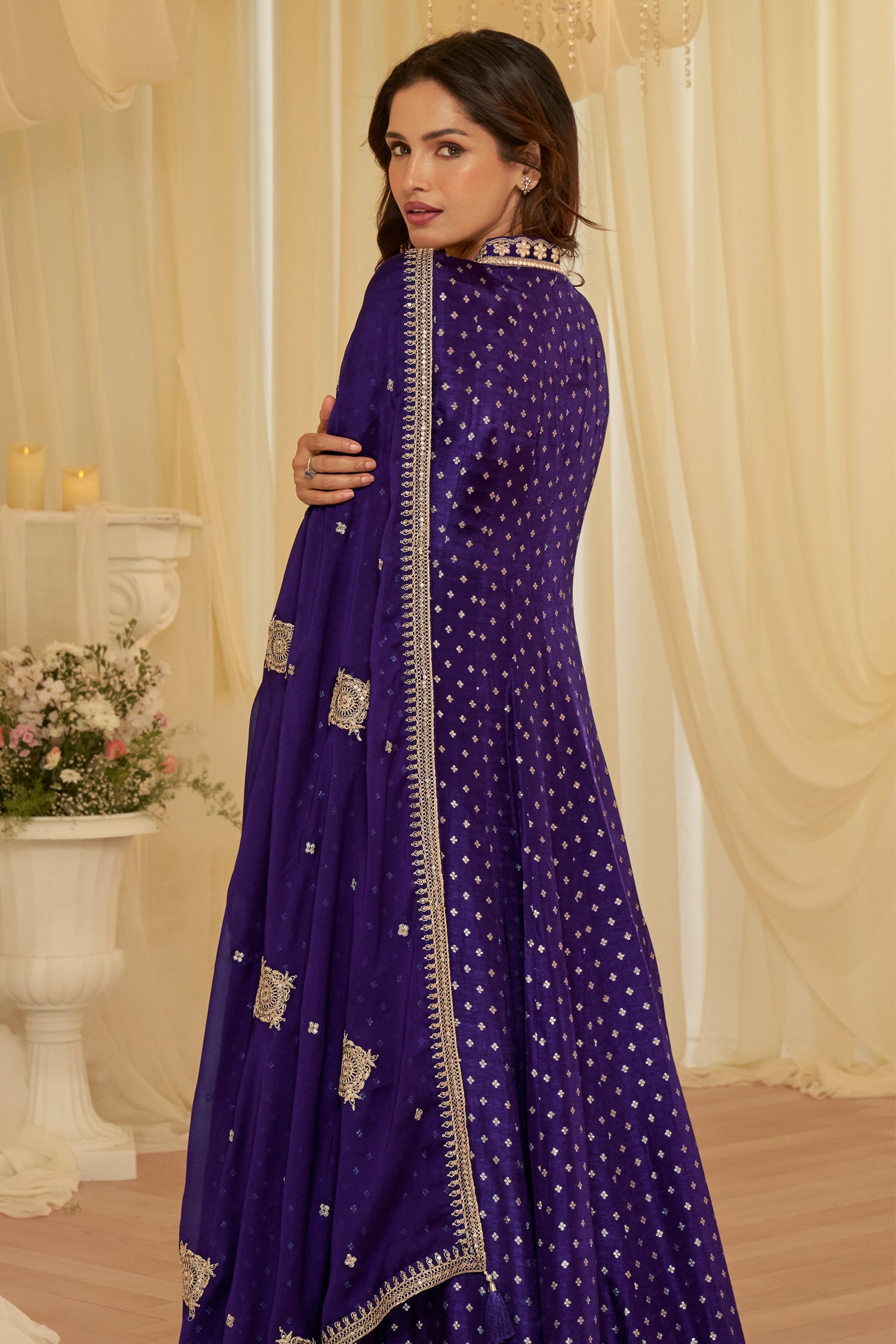 Purple Readymade Viscose Silk Gown With Dupatta-SAR11691_4_SareeButa.com