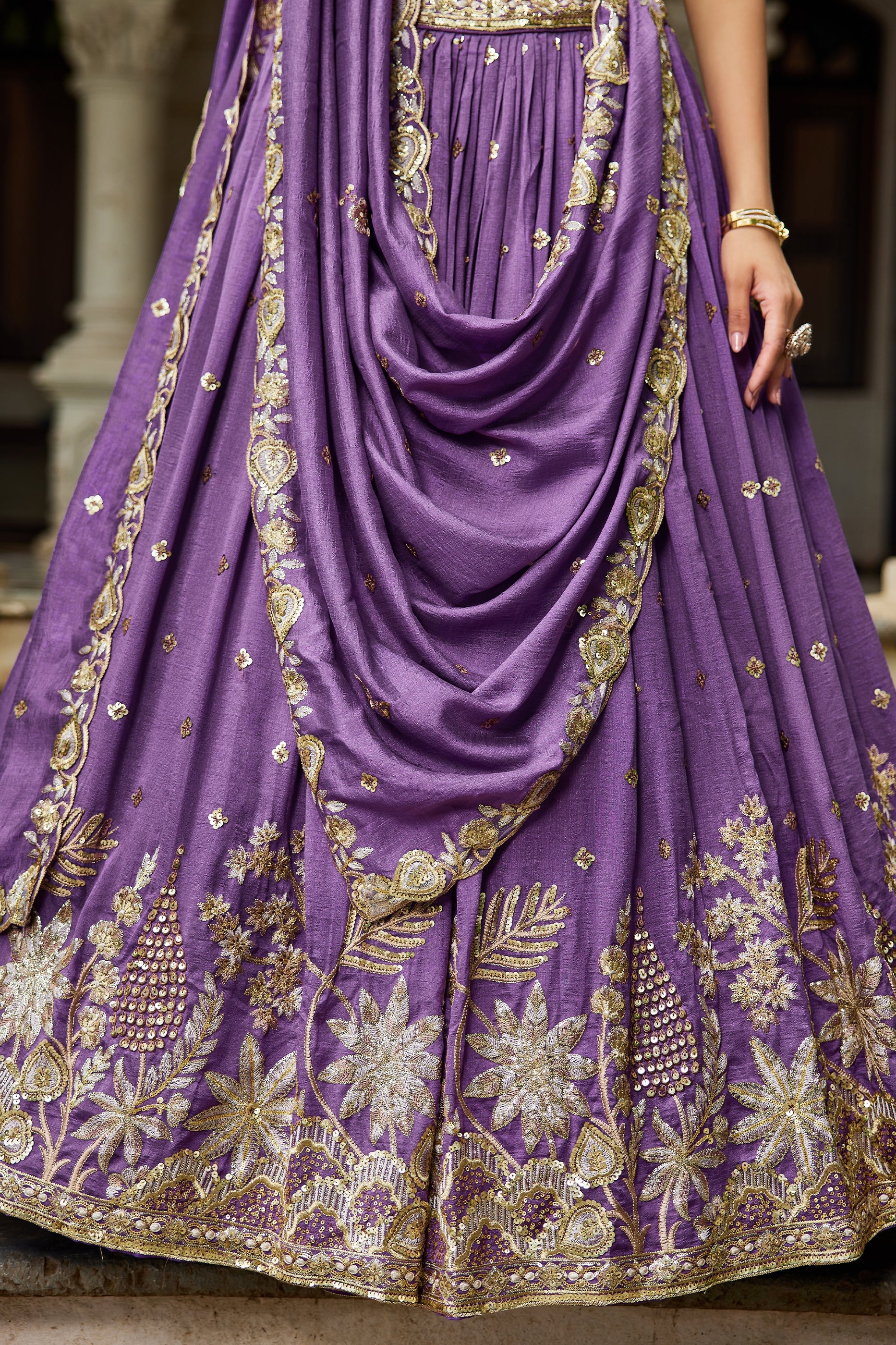 Purple Readymade Embroidered Georgette Lehenga-SAR10075_5_SareeButa.com