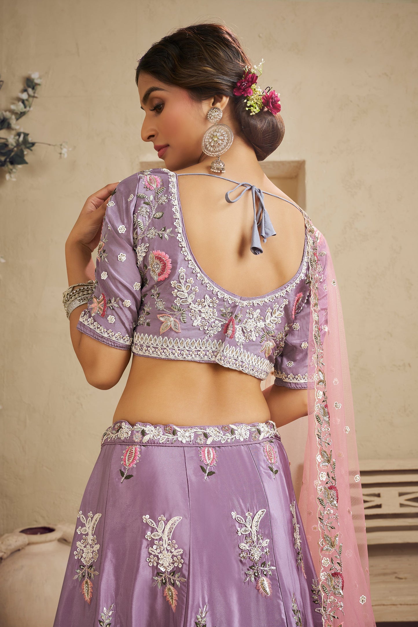Purple Readymade Embroidered Satin Silk Lehenga-SAR10045_3_SareeButa.com