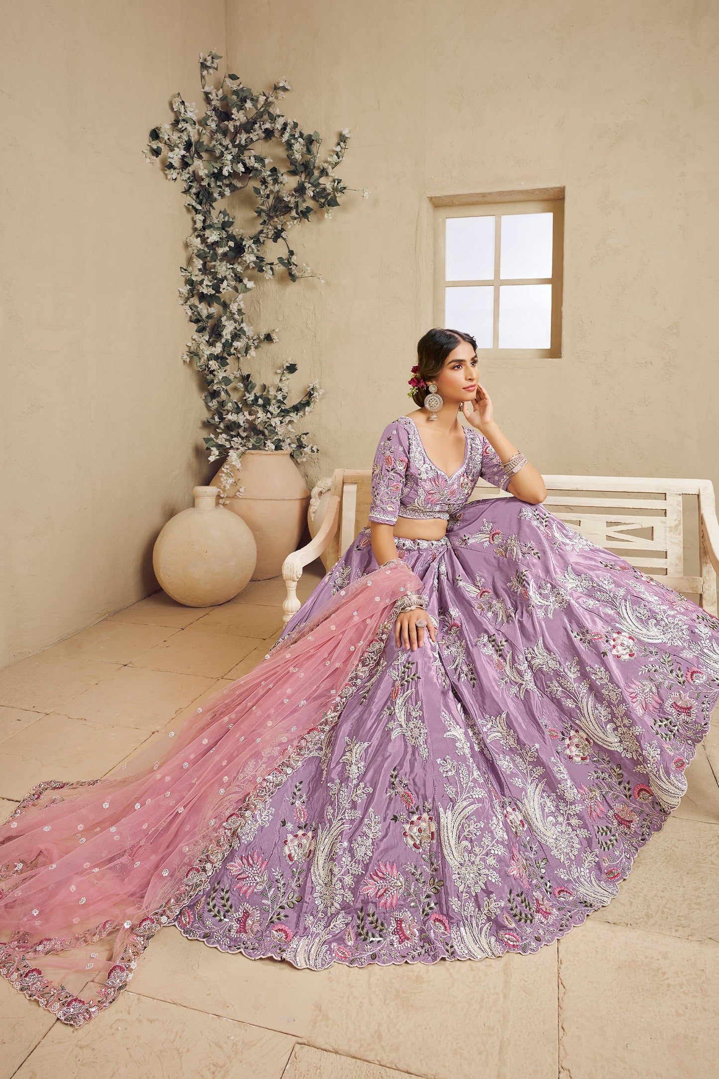 Purple Readymade Embroidered Satin Silk Lehenga-SAR10045_4_SareeButa.com
