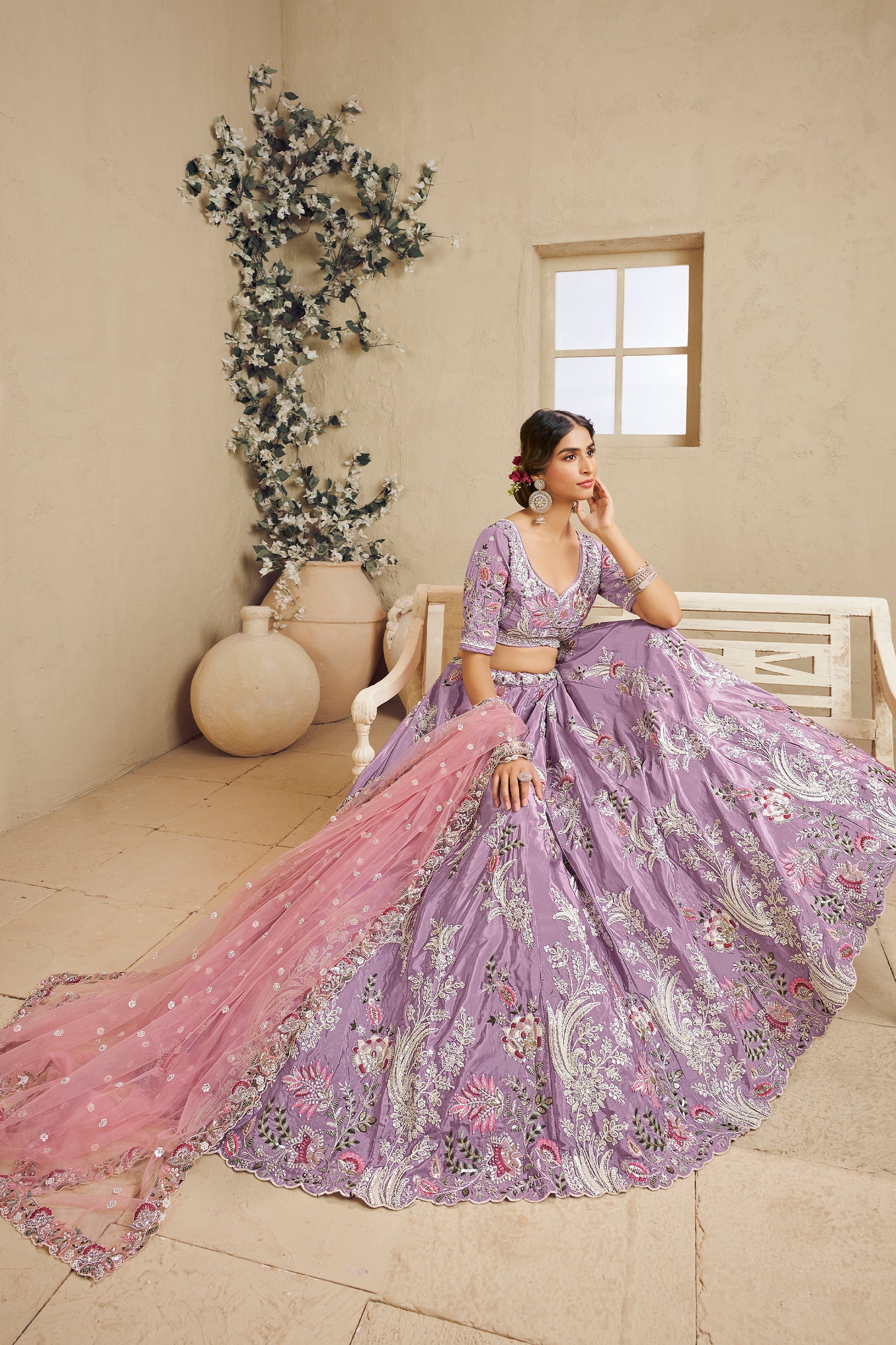 Purple Readymade Embroidered Satin Silk Lehenga-SAR10045_4_SareeButa.com
