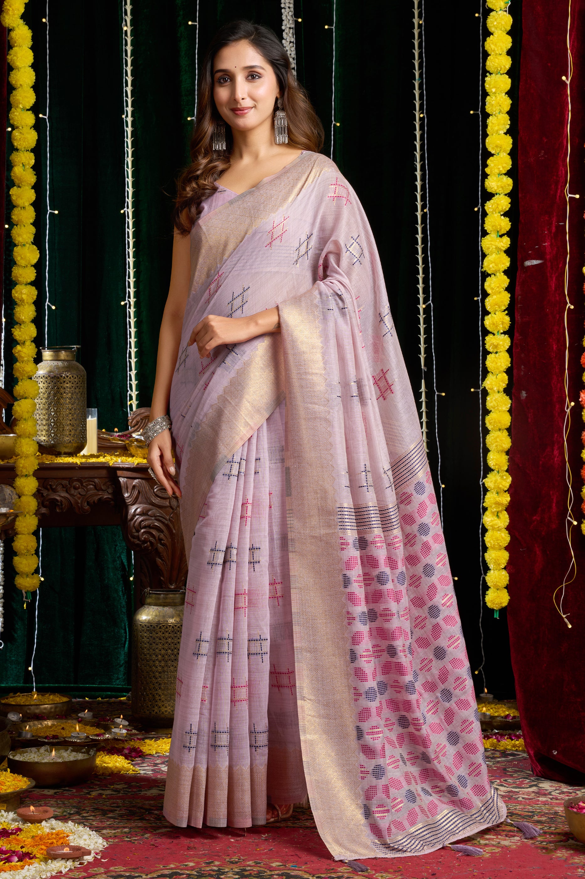 Purple Soft Spun cotton Saree-SAR12624_1_SareeButa.com