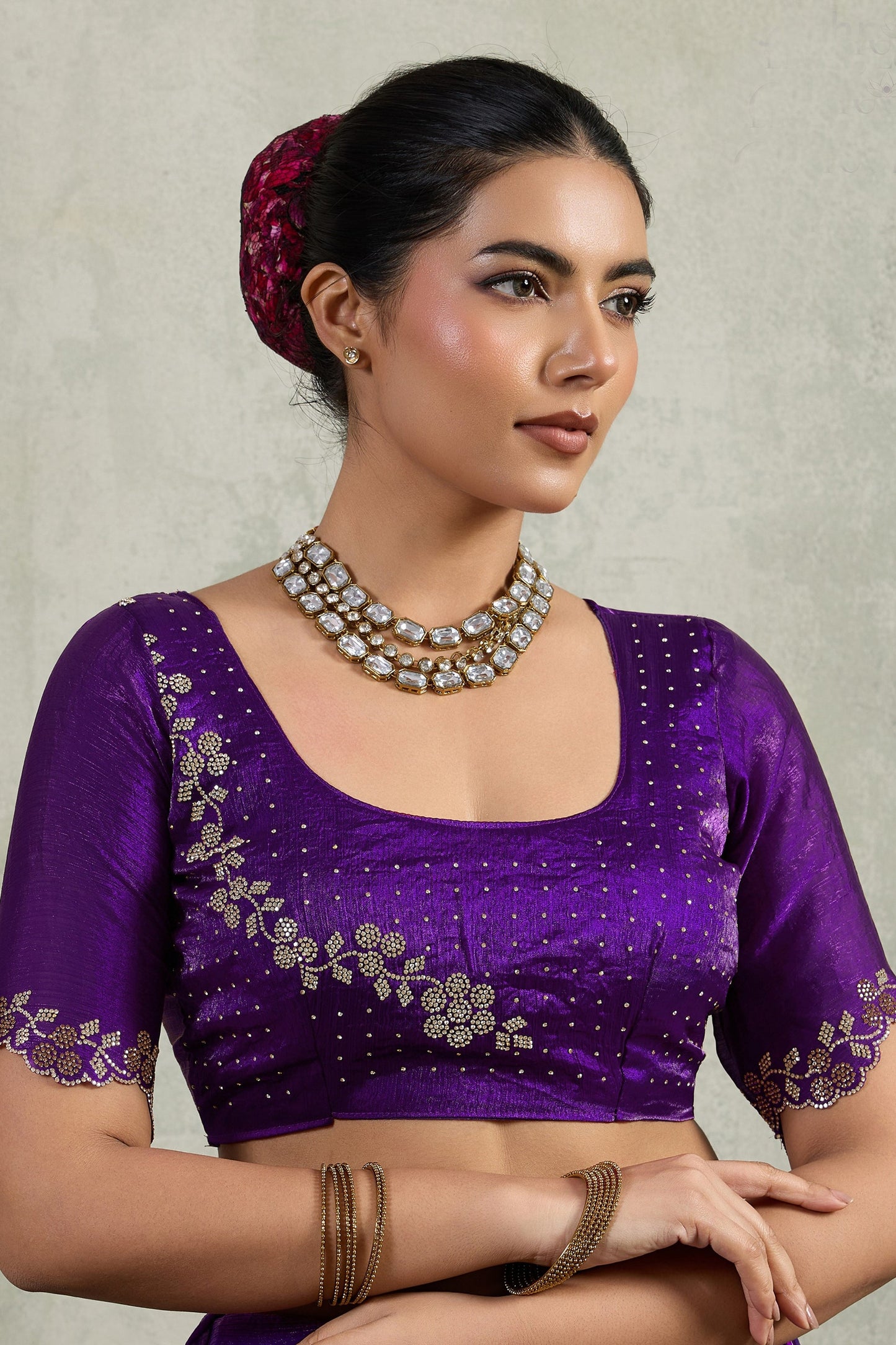 Purple Stone Work Chiffon Saree-SAR10416_3_SareeButa.com