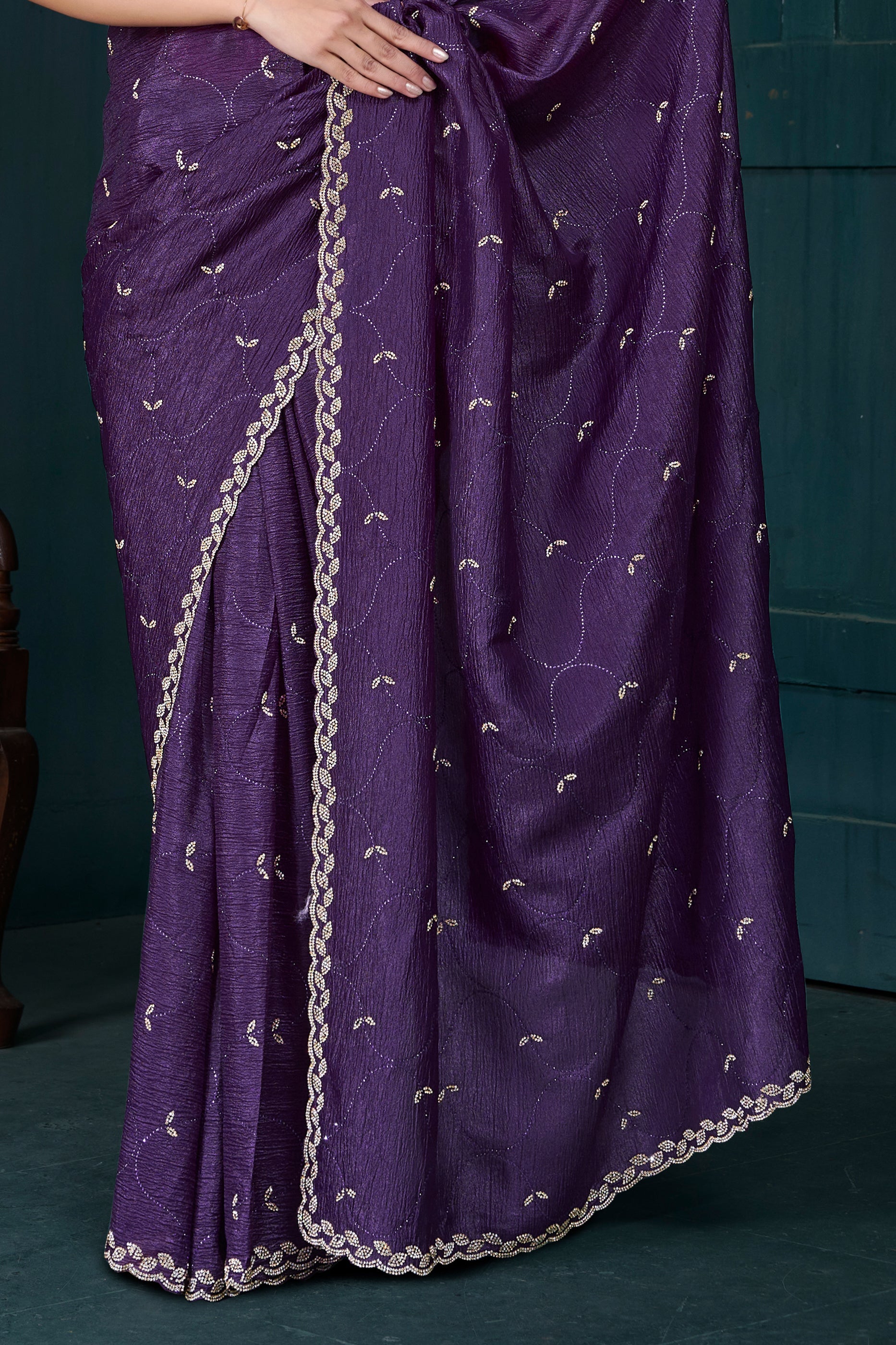 Purple Stone Work Crepe Saree-SAR10749_5_SareeButa.com