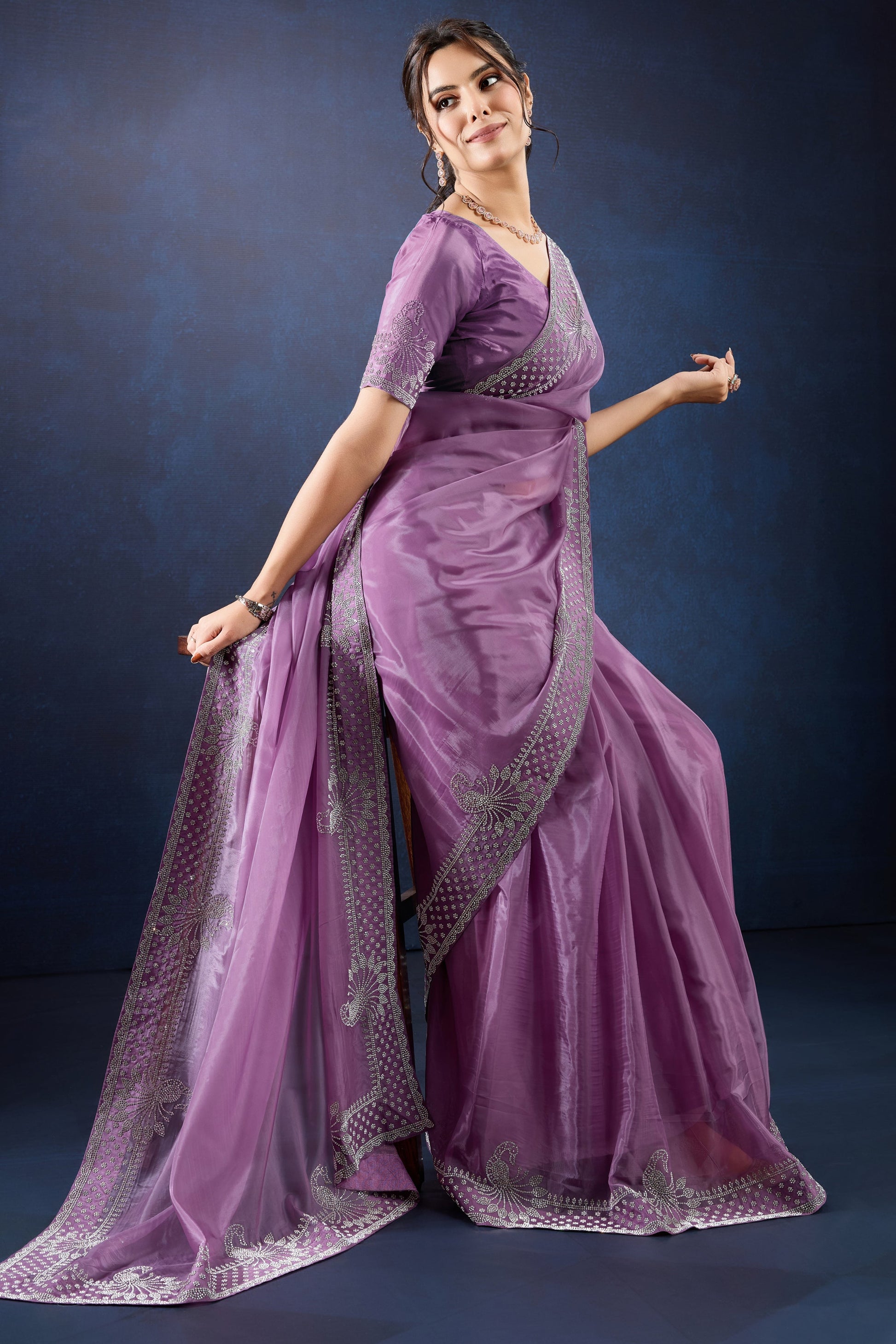 Purple Stone Work Crystal Silk Saree-ZB133892_3_SareeButa.com