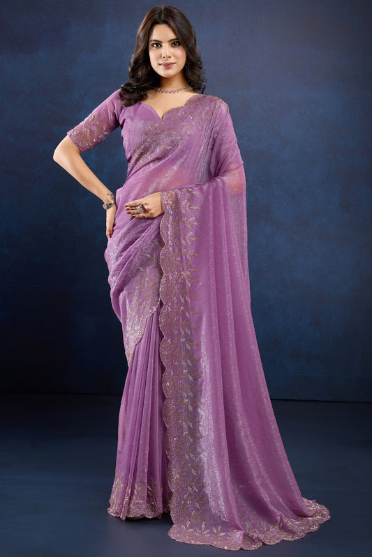 Purple Stone Work Crystal Silk Saree-ZB133894_1_SareeButa.com