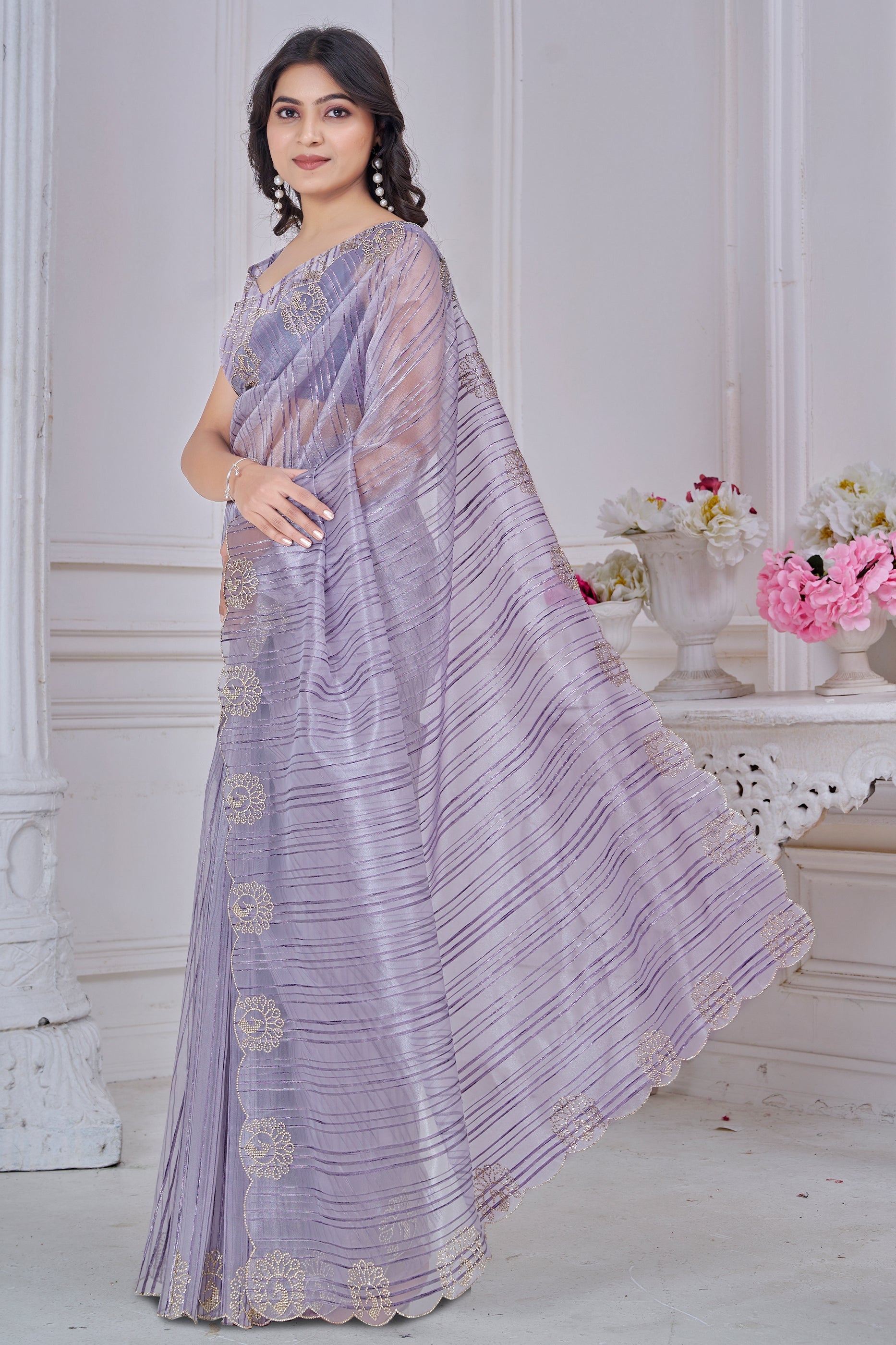 Purple Stone Work Jacquard Saree-SAR10741_4_SareeButa.com