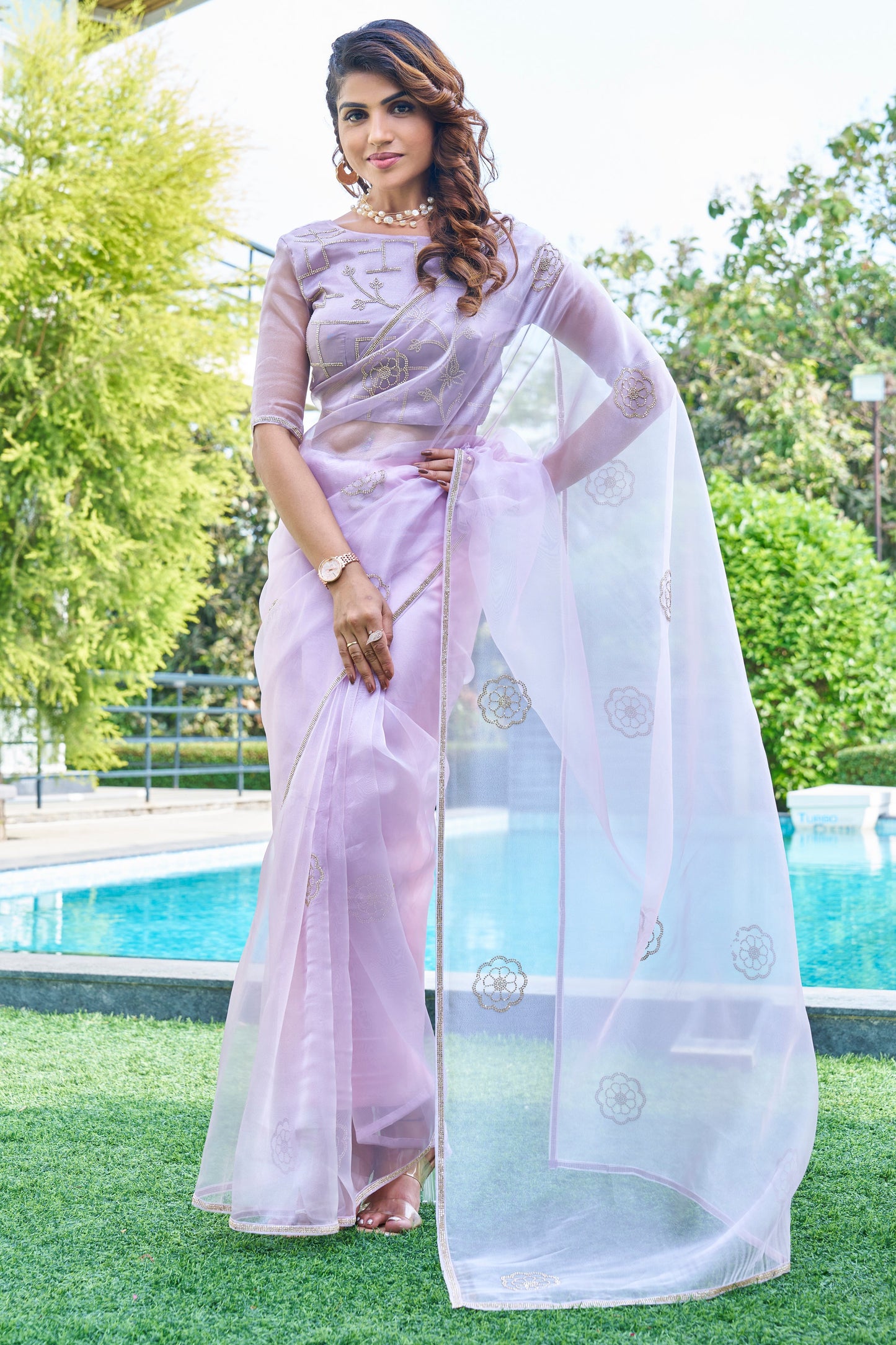 Purple Stone Work Organza Saree-ZB134209_1_SareeButa.com