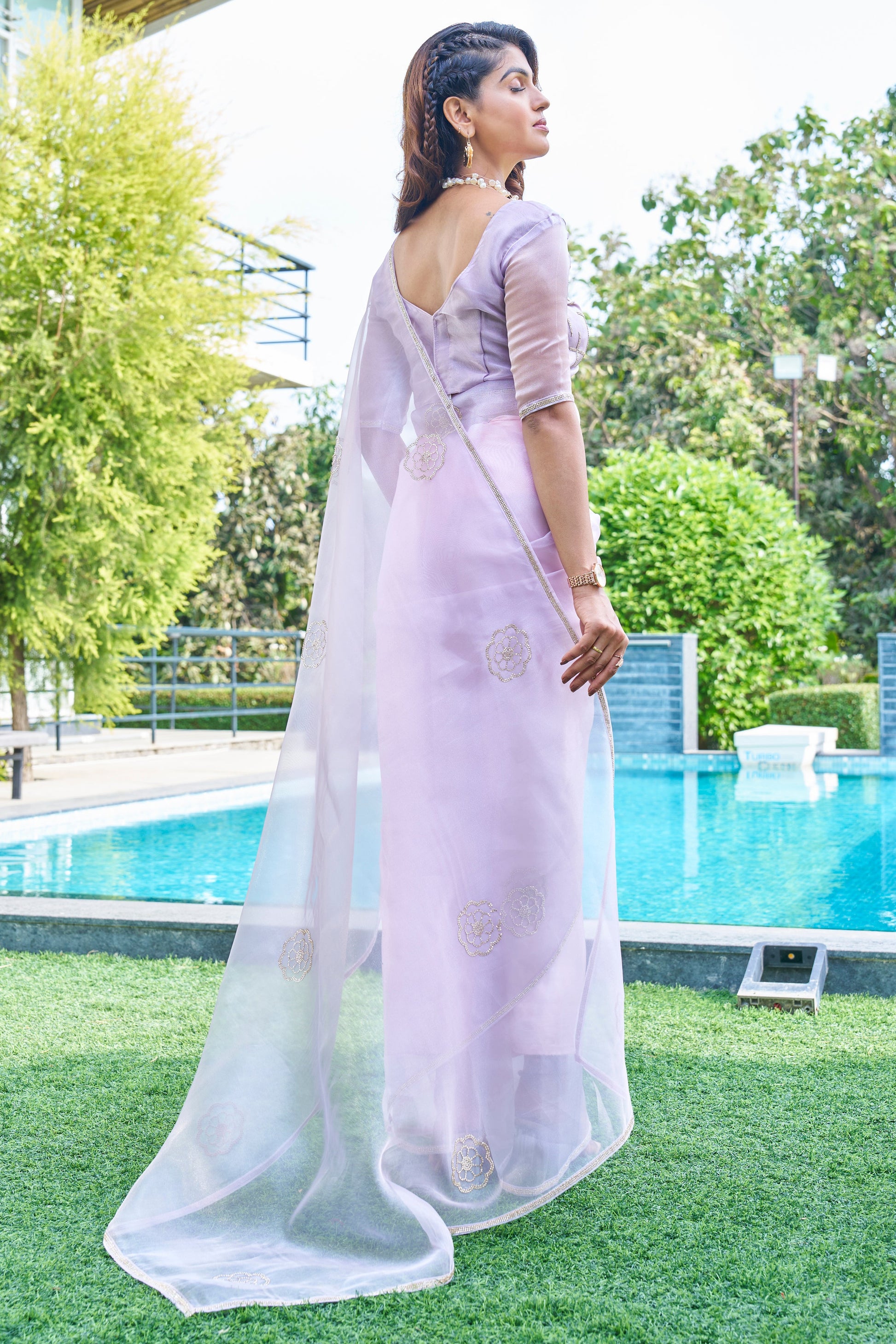 Purple Stone Work Organza Saree-ZB134209_3_SareeButa.com