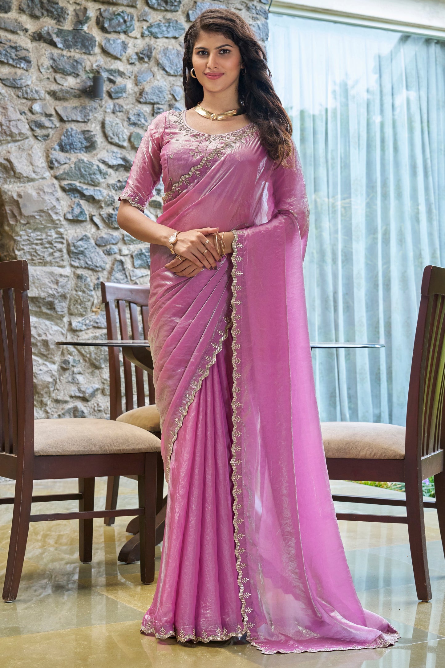 Purple Stone Work Satin Silk Saree-ZB134217_1_SareeButa.com