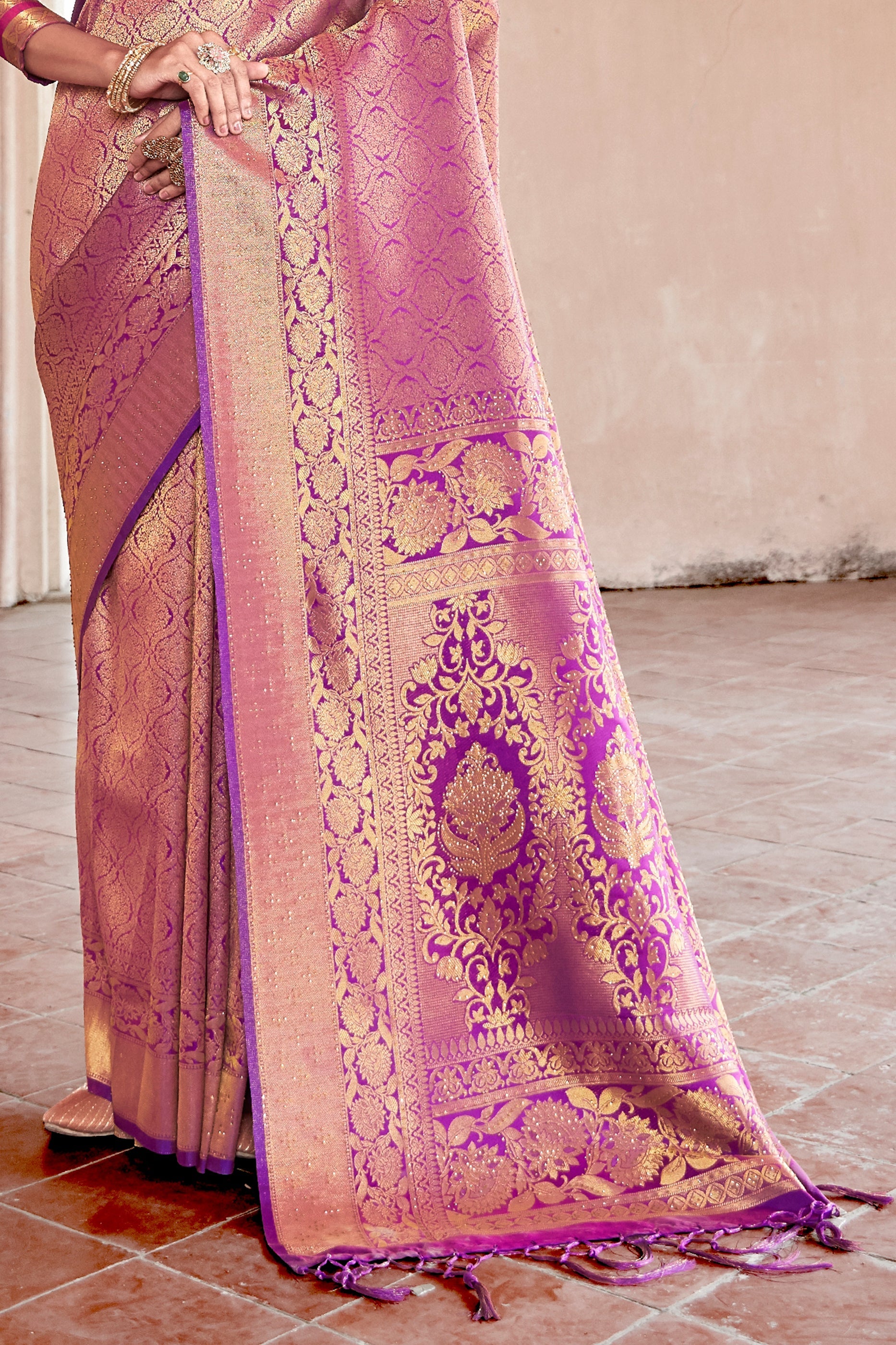 Purple Stone Work Silk Saree-SAR11462_4_SareeButa.com