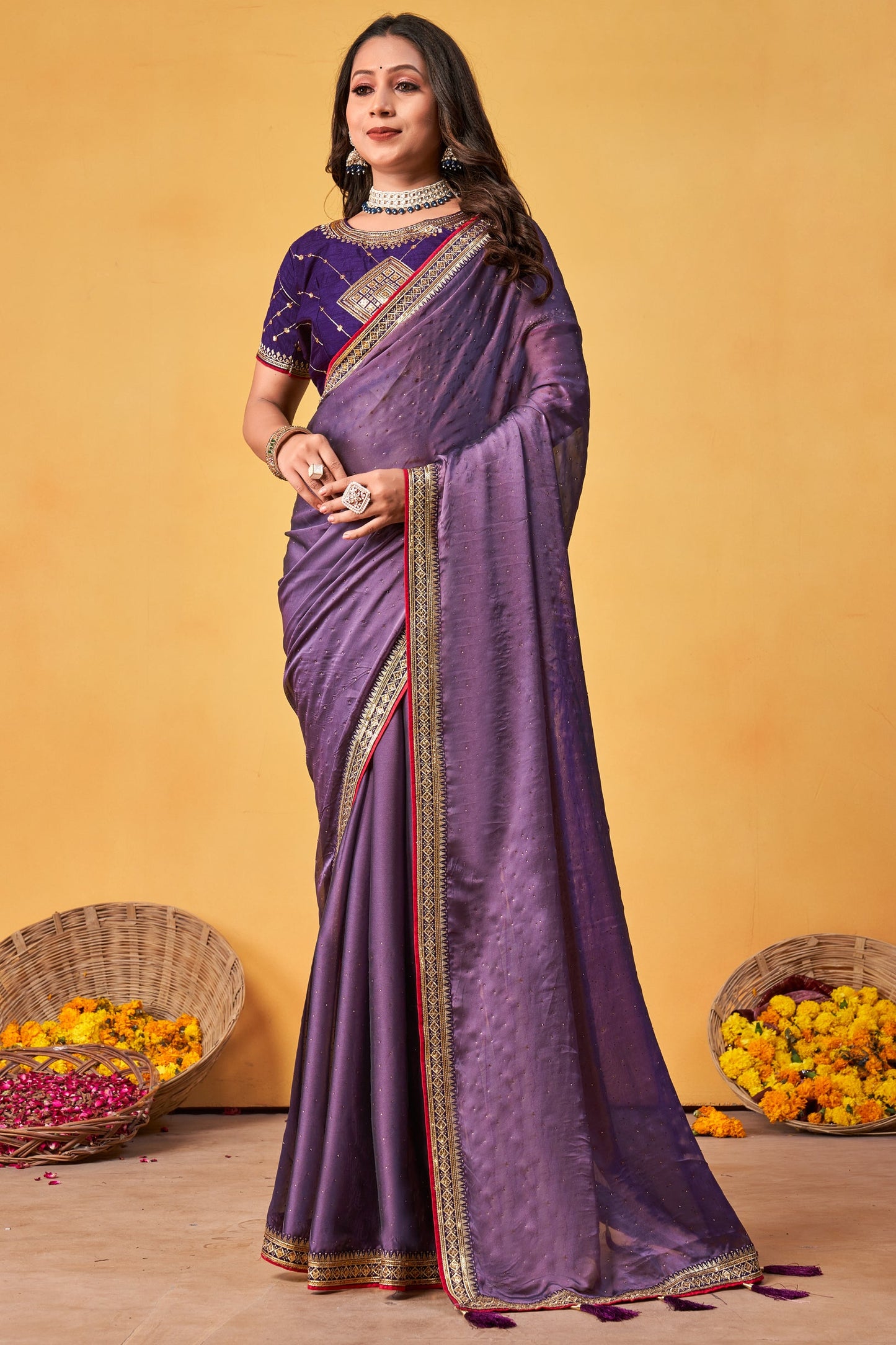 Purple Stone Work Silk Saree-ZB134001_1_SareeButa.com