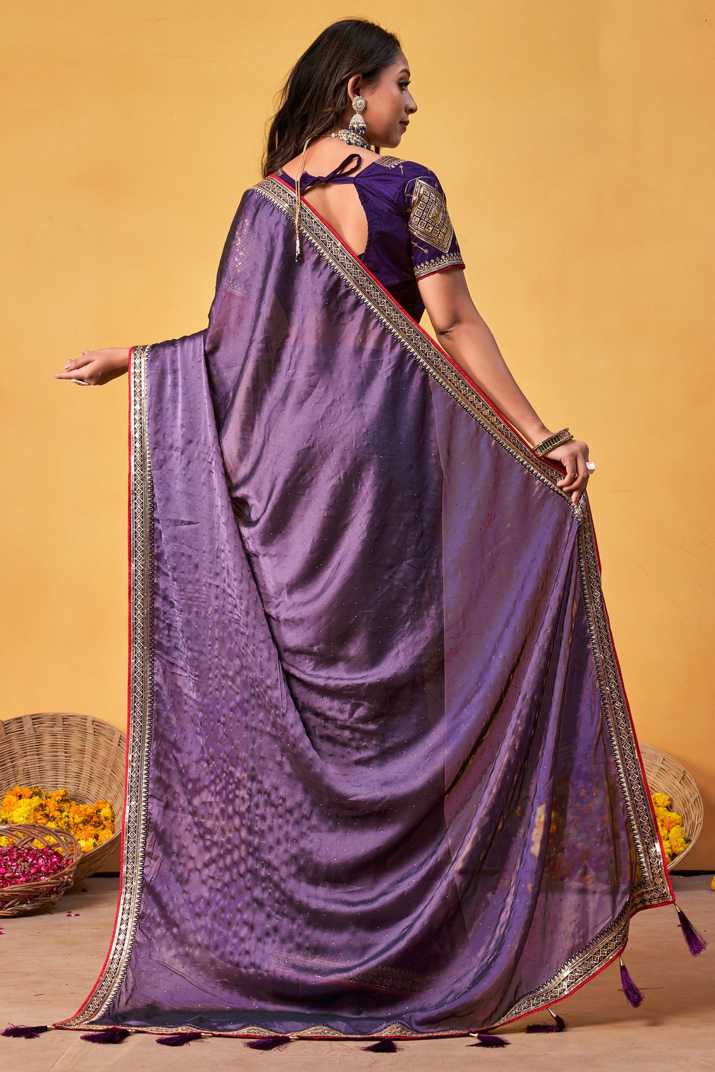 Purple Stone Work Silk Saree-ZB134001_3_SareeButa.com