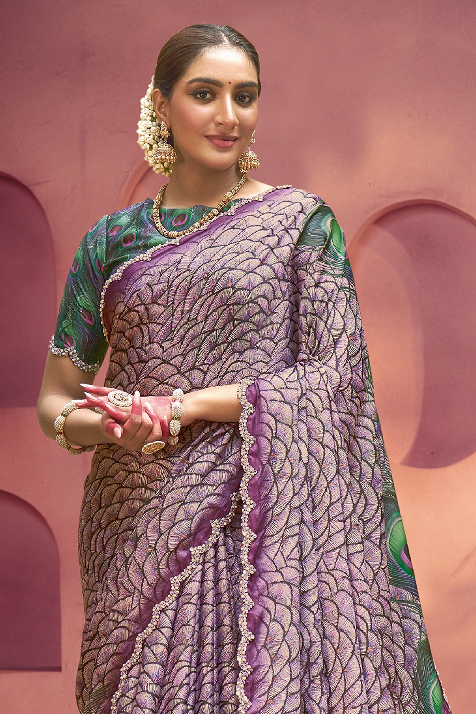 Purple Traditional Print Gajji Silk Saree-SAR10897_2_SareeButa.com