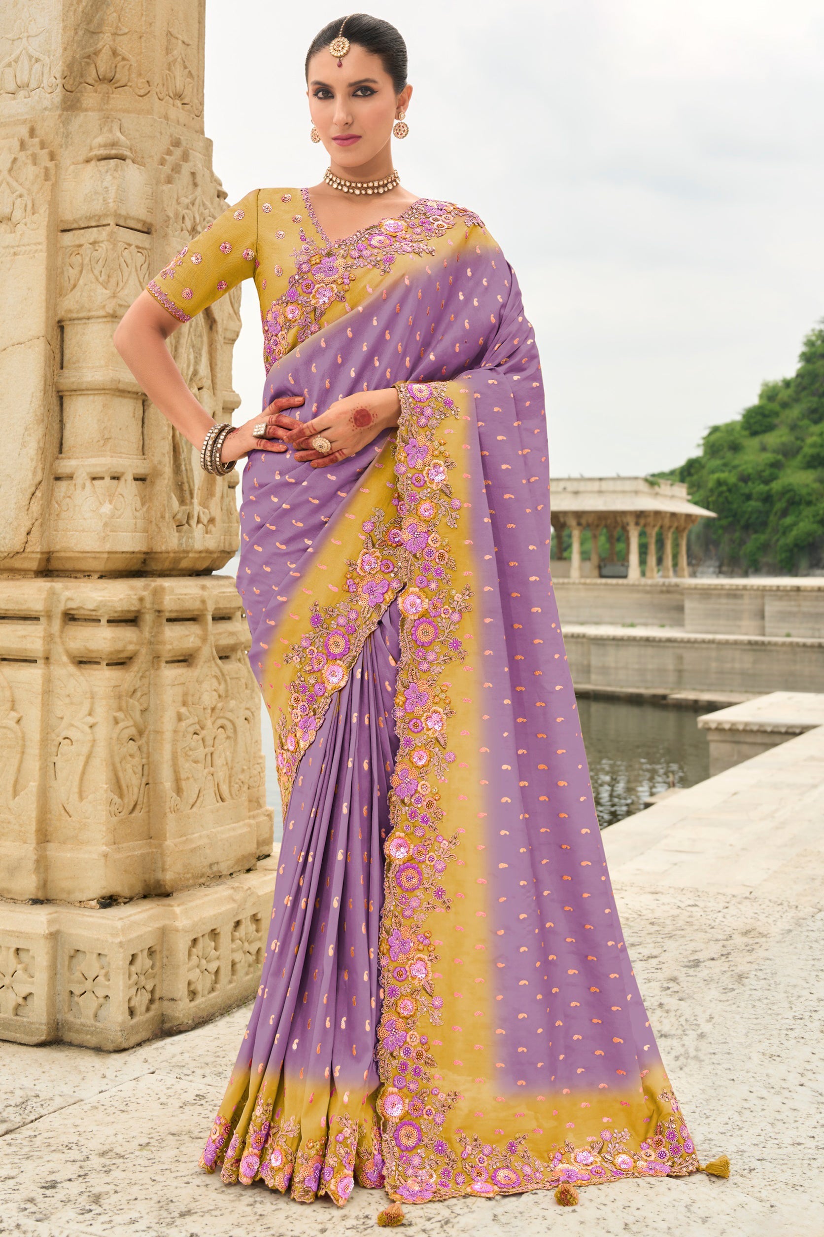 Purple Woven Banarasi Saree-ZB134501_1_SareeButa.com