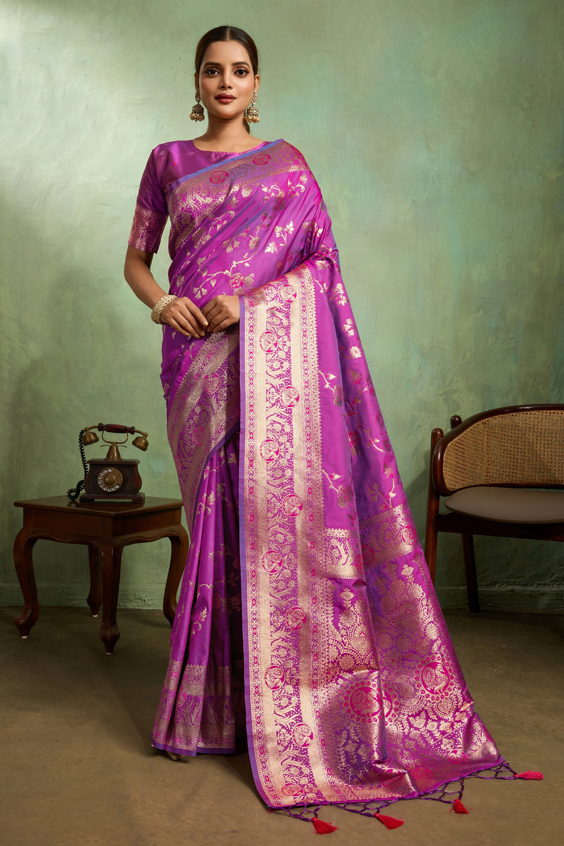 Purple Woven Banarasi Silk Saree-SAR11798_1_SareeButa.com