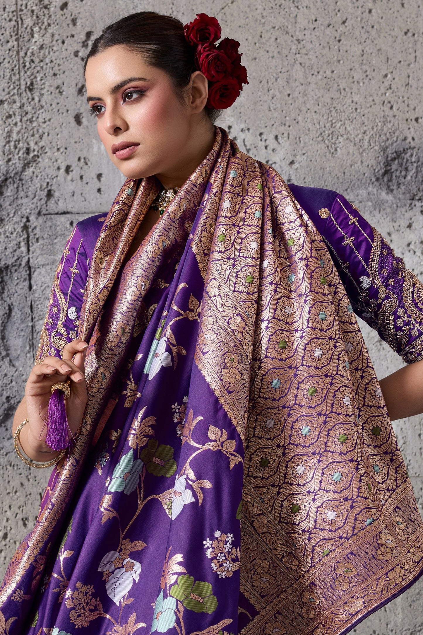 Purple Woven Banarasi Silk Saree-SAR12527_2_SareeButa.com