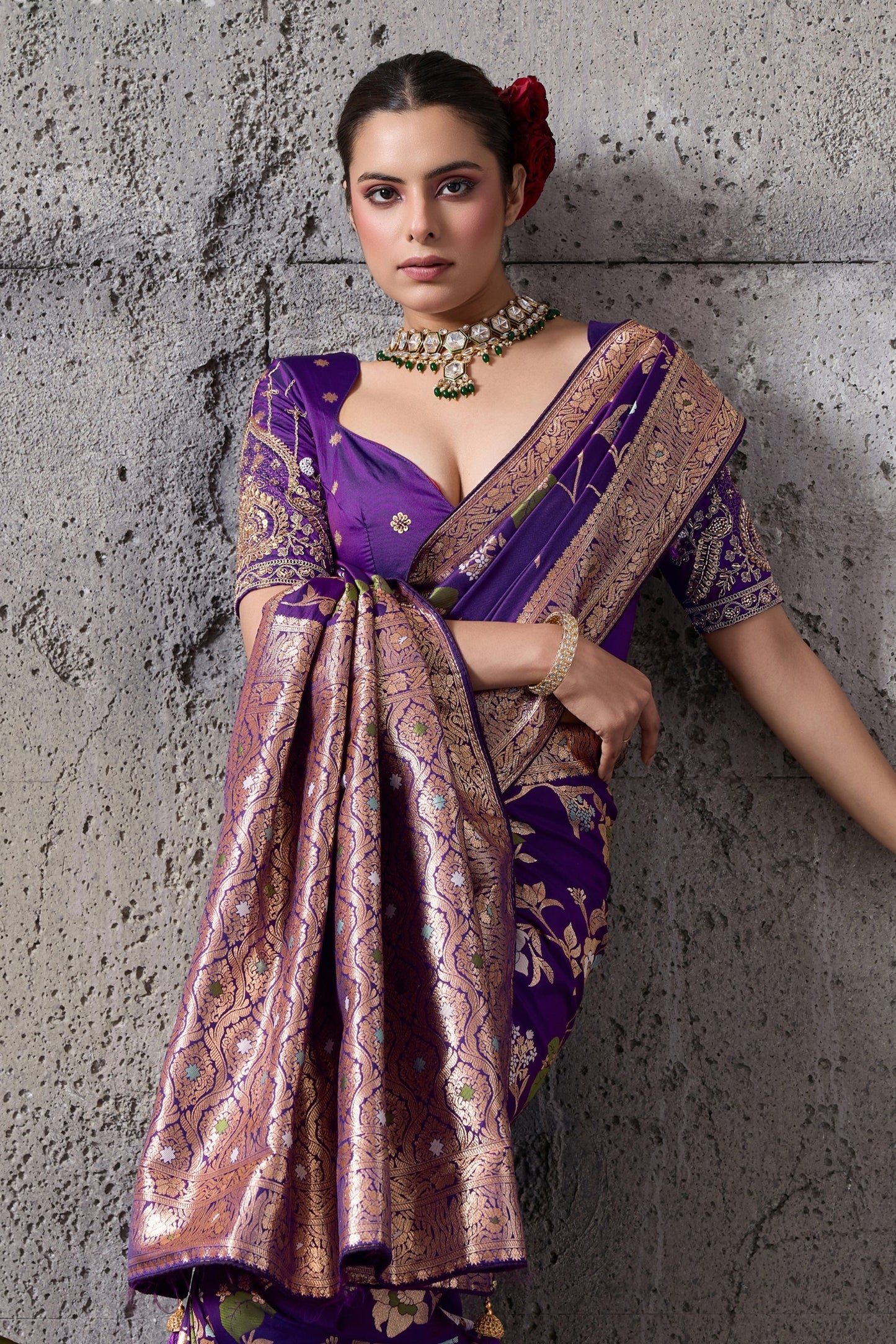 Purple Woven Banarasi Silk Saree-SAR12527_4_SareeButa.com
