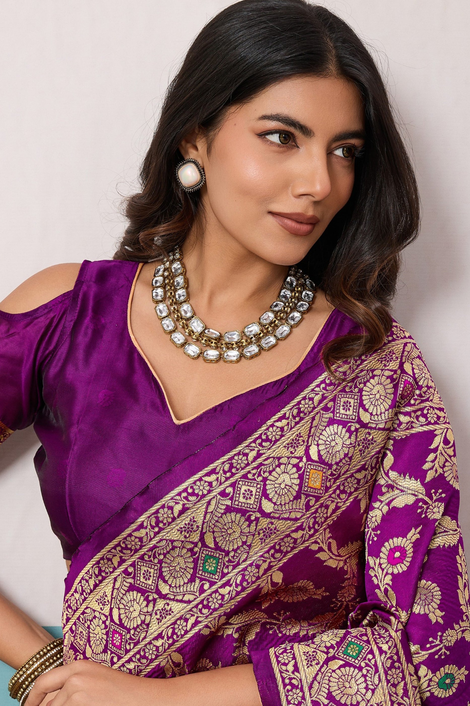 Purple Woven Banarasi Silk Saree-SAR12562_3_SareeButa.com